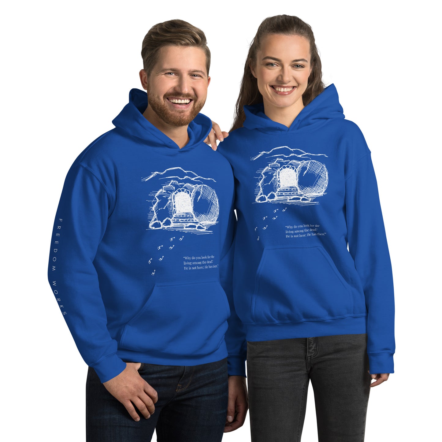 He Is Risen Unisex Hoodie W/White Print