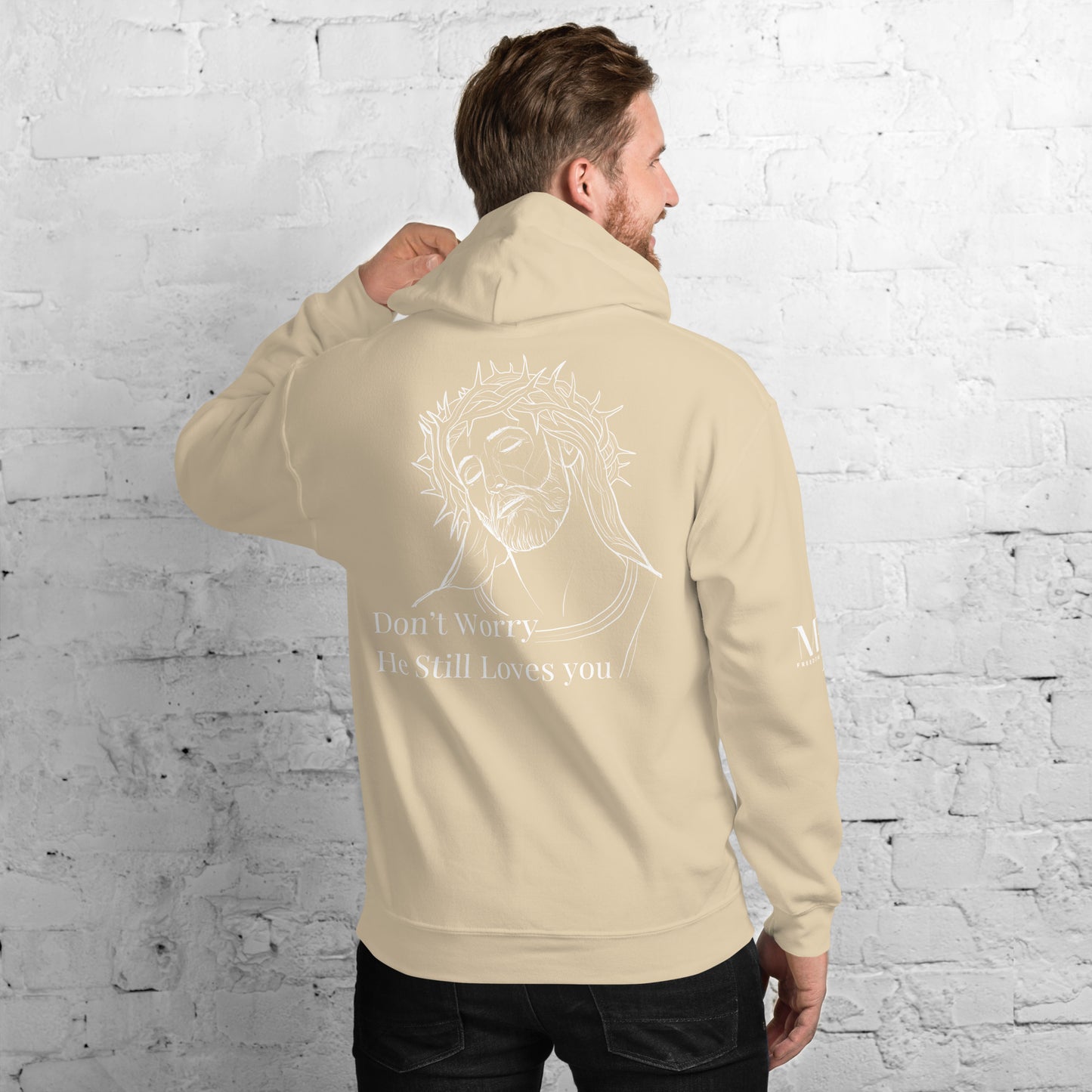 Romans 5:8 (He Still Loves You) Unisex Hoodie W/ White Print