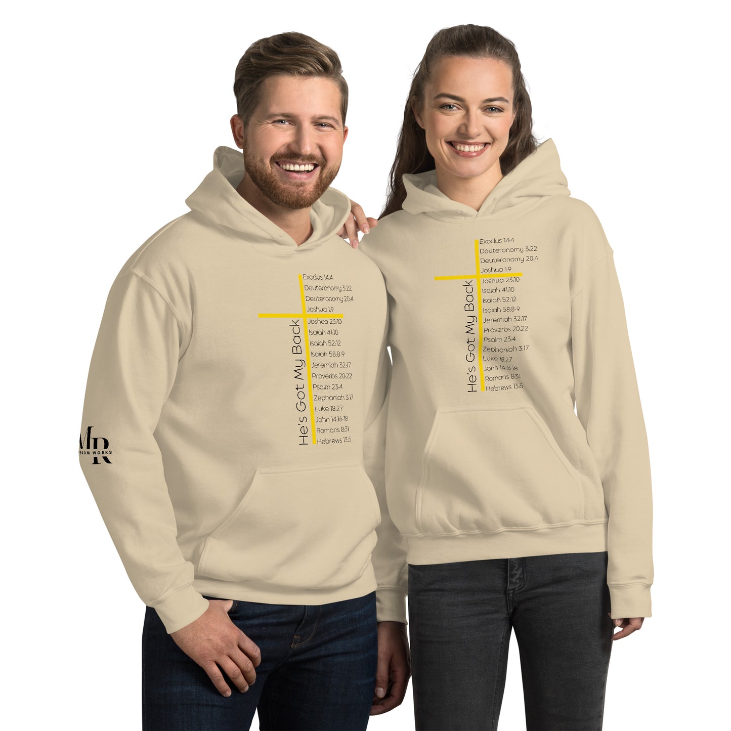 He's Got My Back Unisex Hoodie W/Black Print