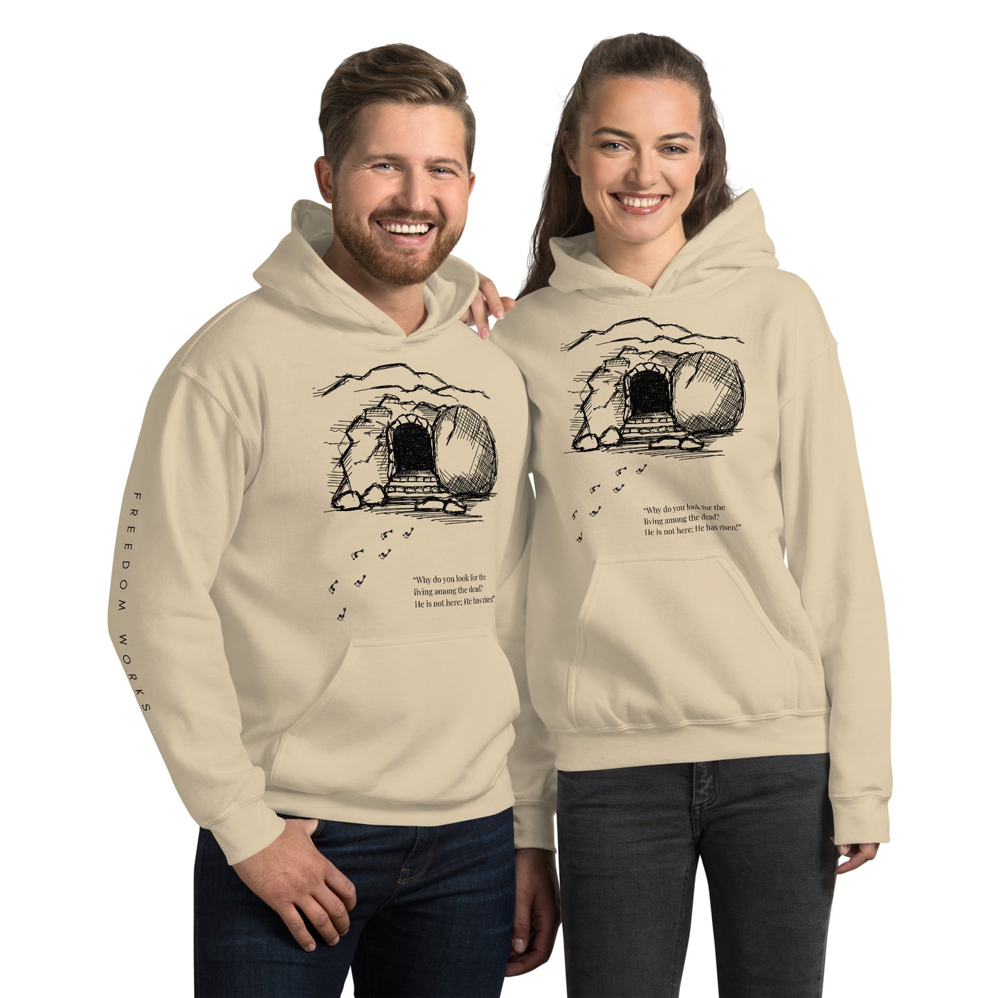 He Is Risen Unisex Hoodie W/Black Print