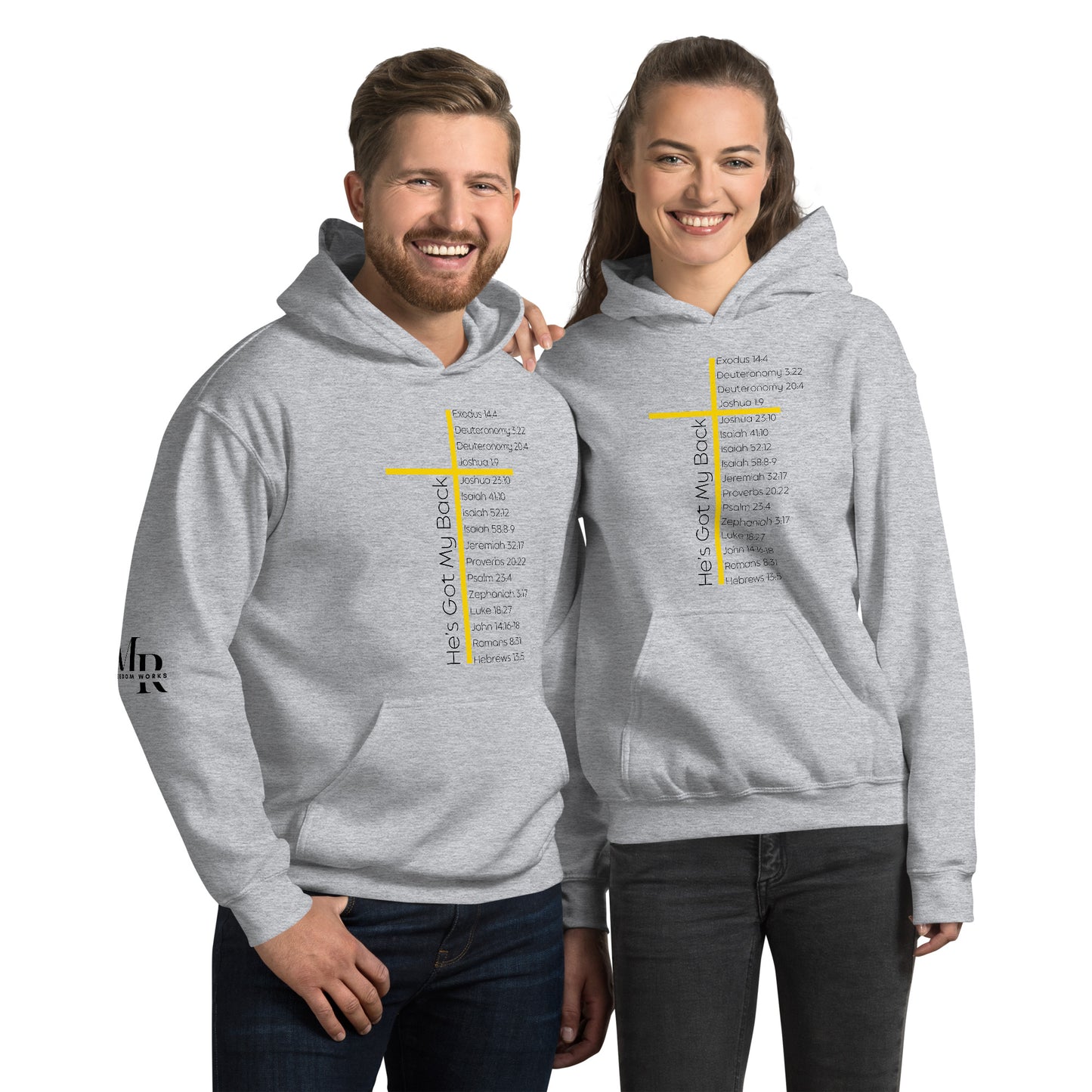 He's Got My Back Unisex Hoodie W/Black Print