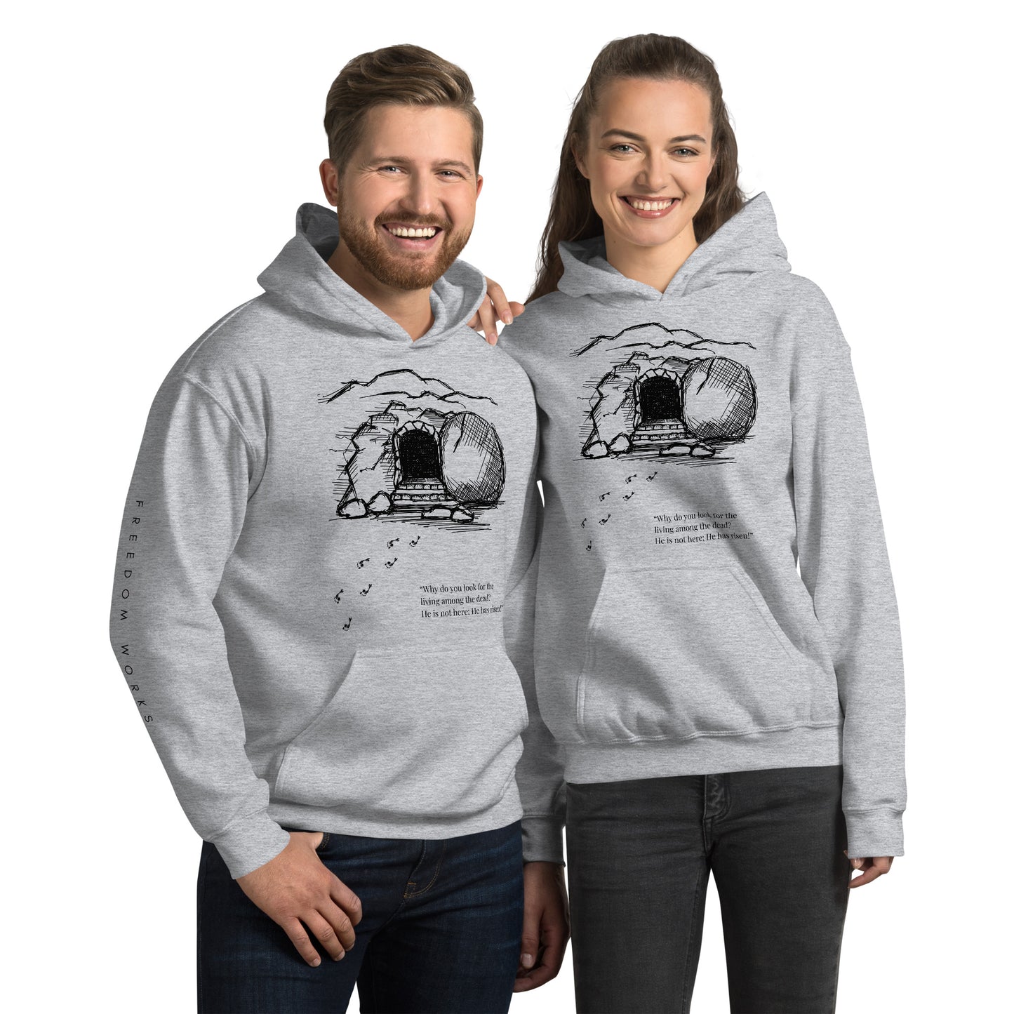 He Is Risen Unisex Hoodie W/Black Print