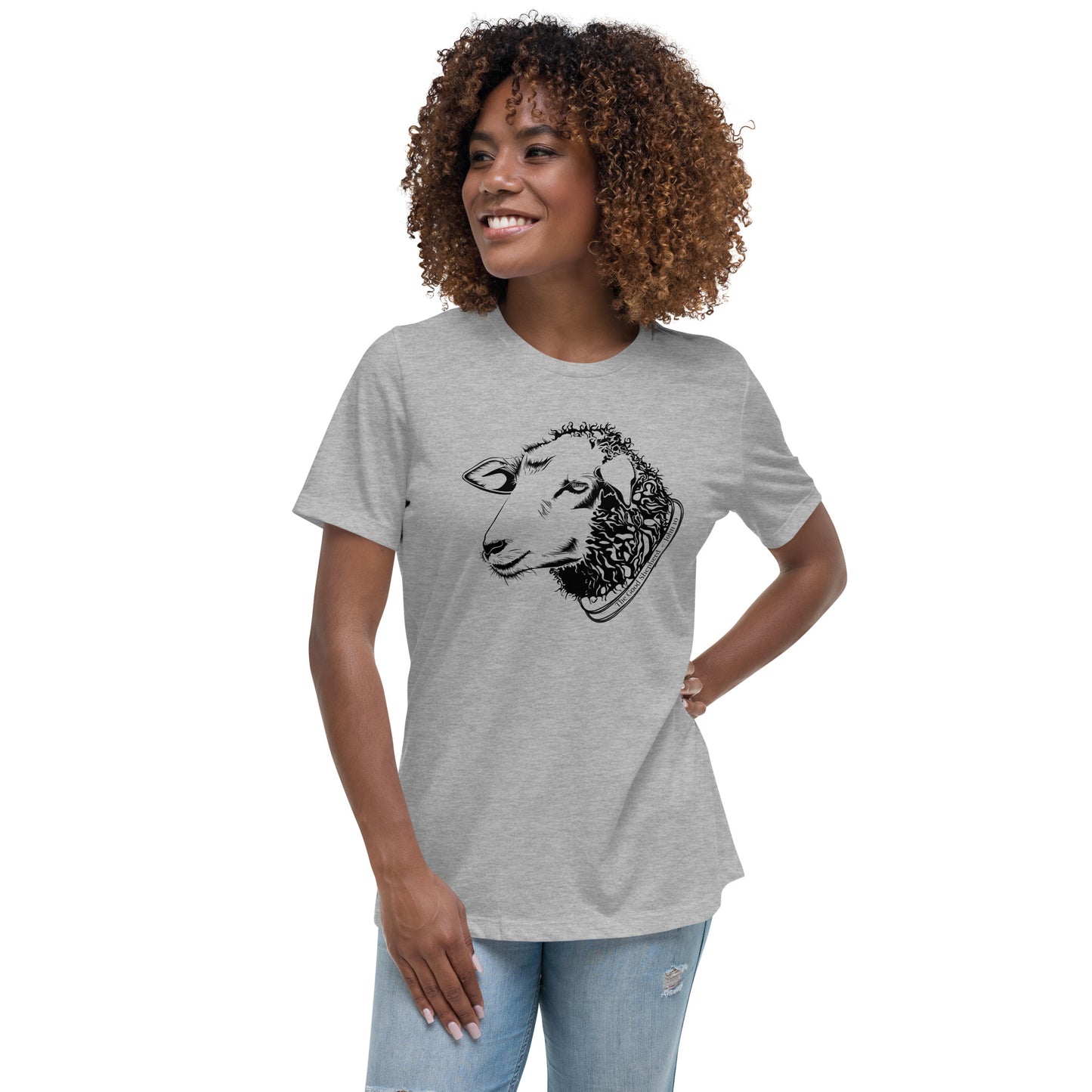 The Good Shepherd Women's Relaxed T-Shirt W/Black Print