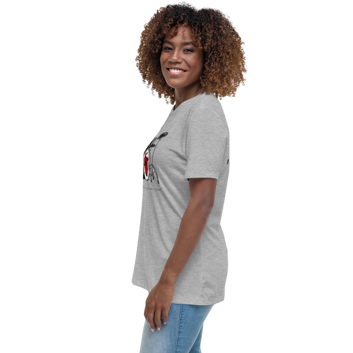 Heart Beats In Time Women's Relaxed T-Shirt W/Black Print