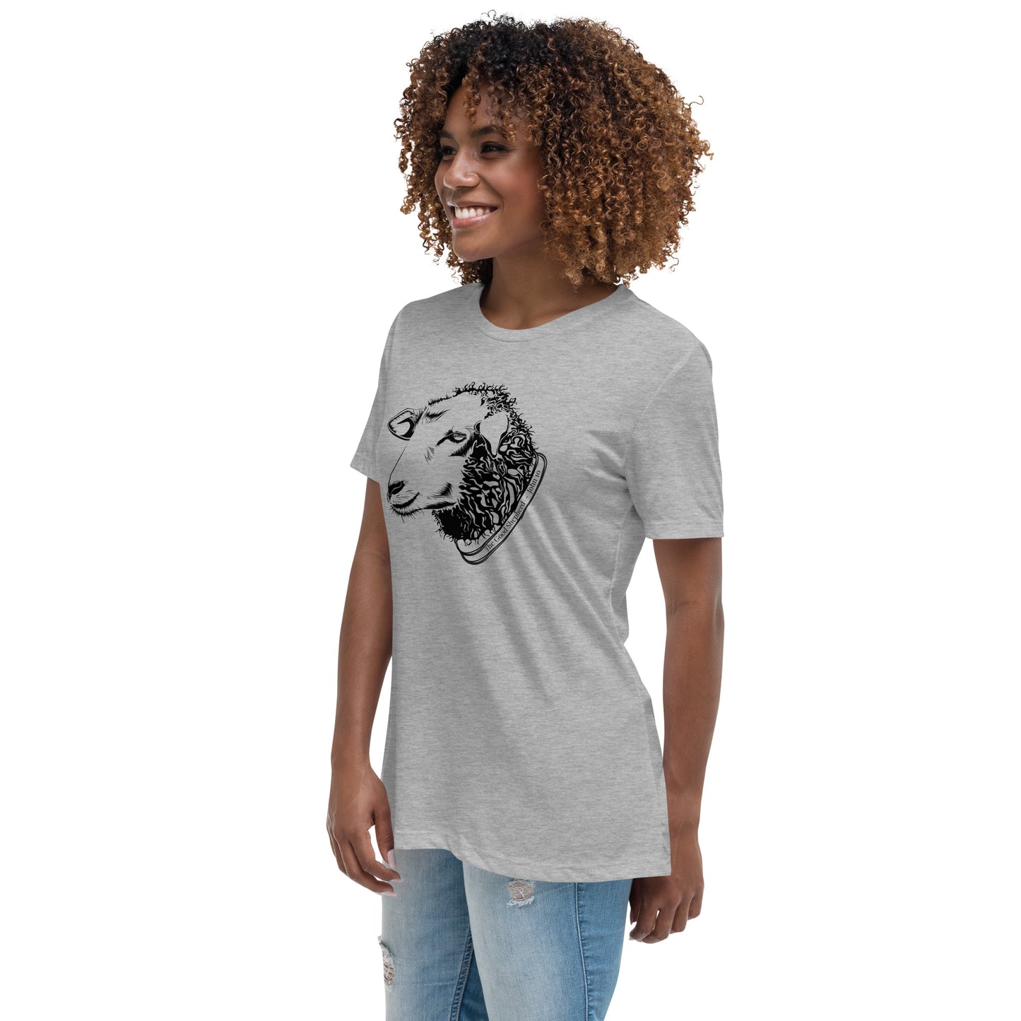 The Good Shepherd Women's Relaxed T-Shirt W/Black Print