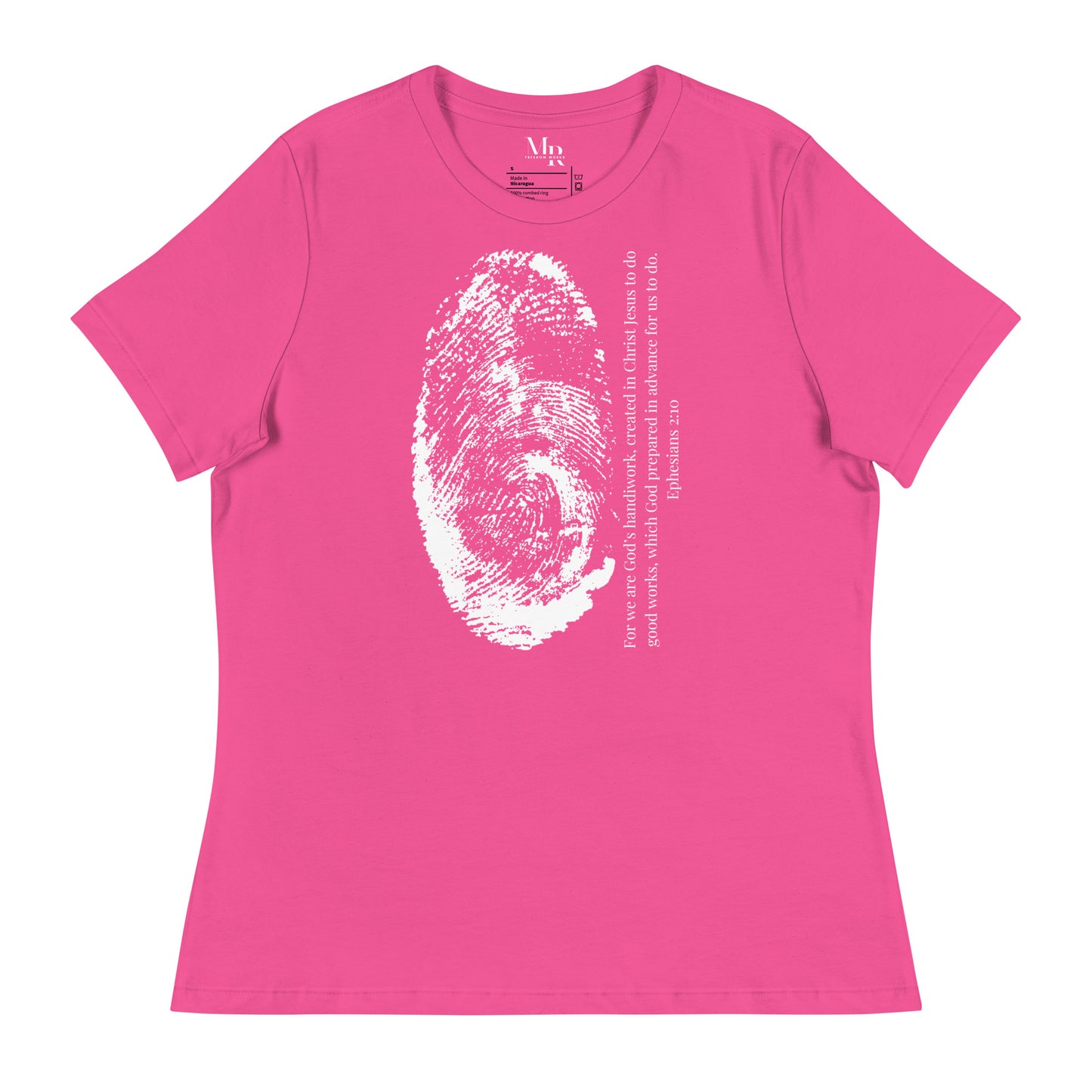 Fearfully And Wonderfully Made Women's Relaxed T-Shirt W/White Print