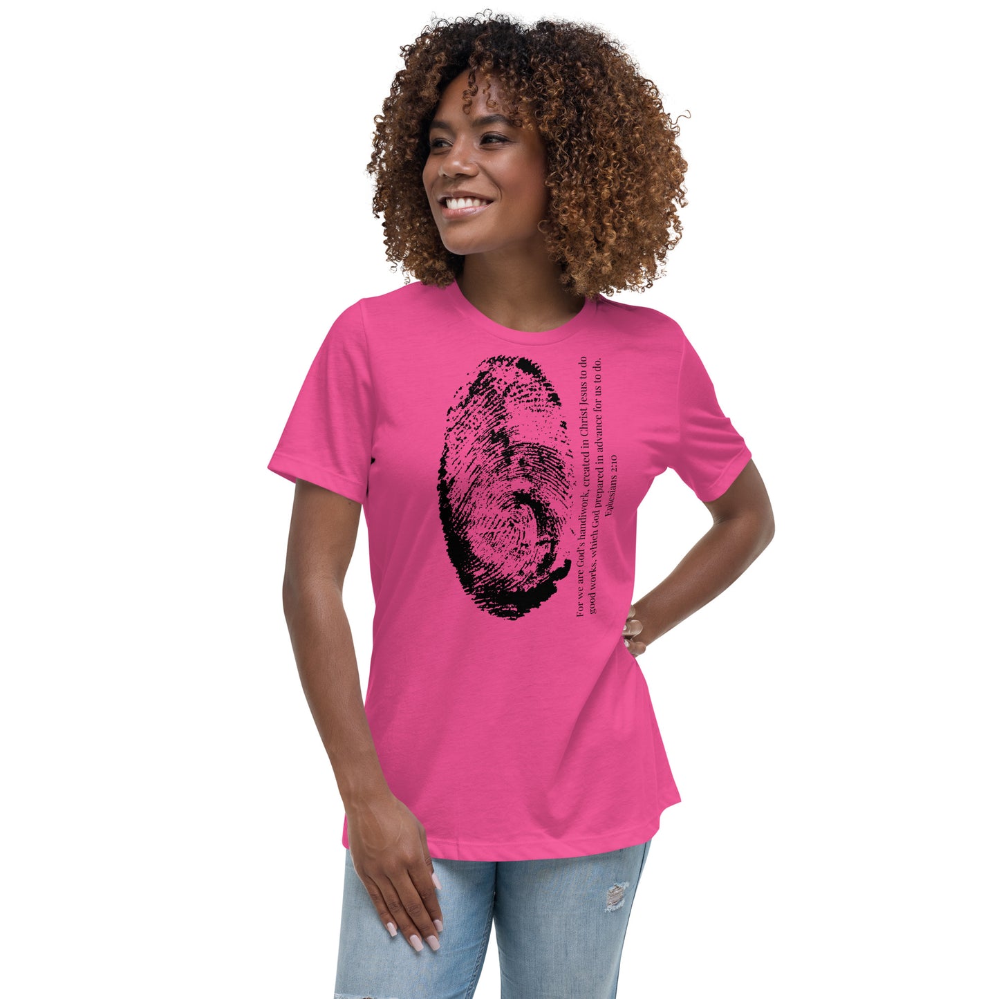 Fearfully And Wonderfully Made Women's Relaxed T-Shirt W/Black Print