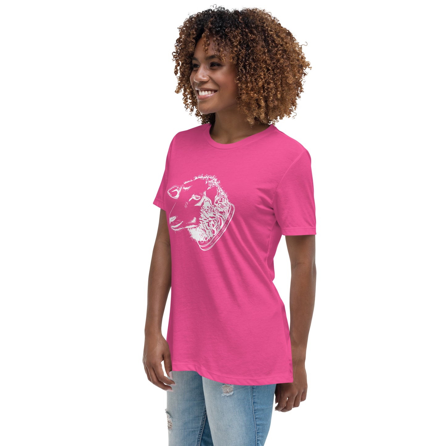 The Good Shepherd Women's Relaxed T-Shirt W/White Print