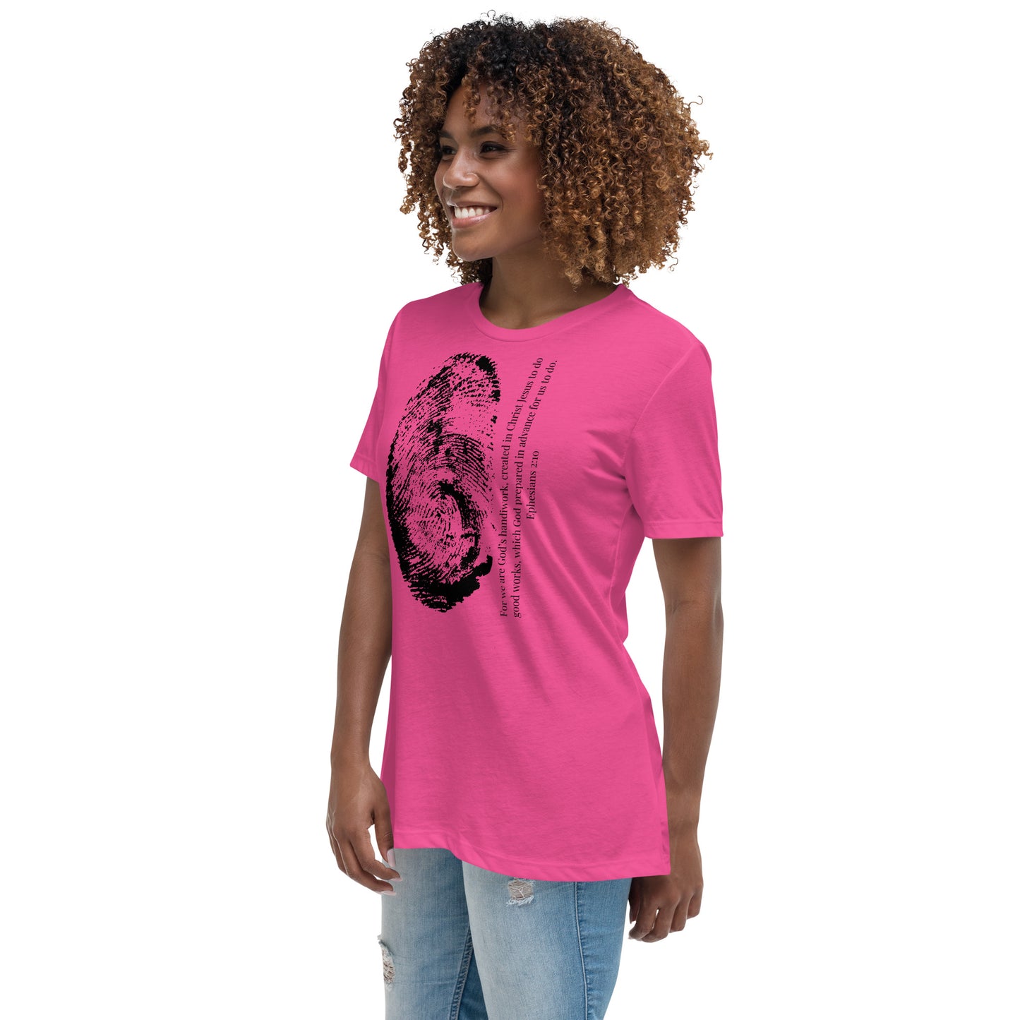 Fearfully And Wonderfully Made Women's Relaxed T-Shirt W/Black Print