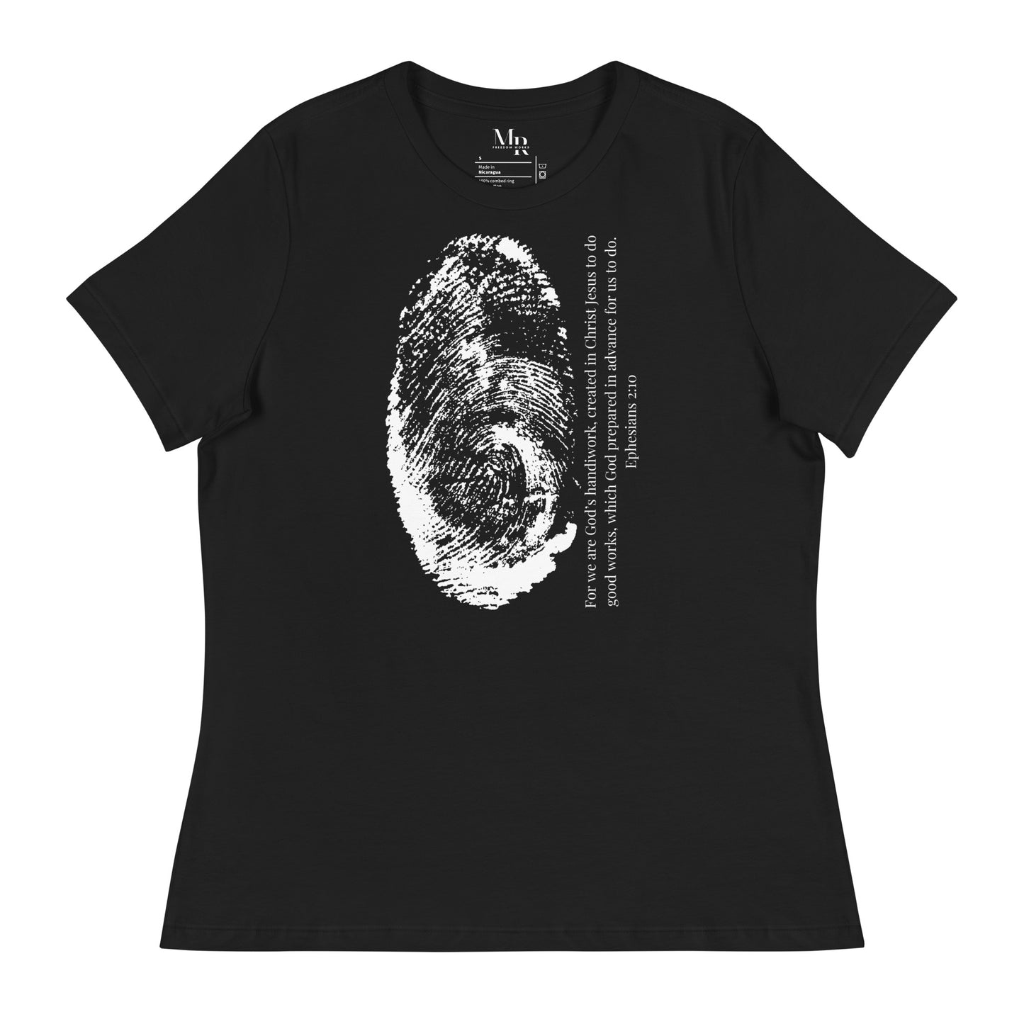 Fearfully And Wonderfully Made Women's Relaxed T-Shirt W/White Print