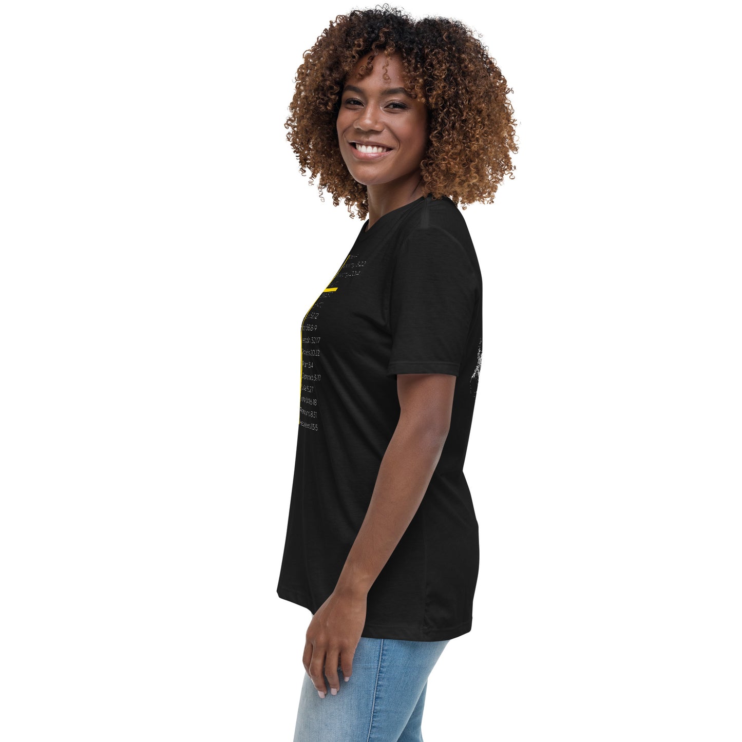 He's Got My Back Women's Relaxed T-Shirt W/White Print