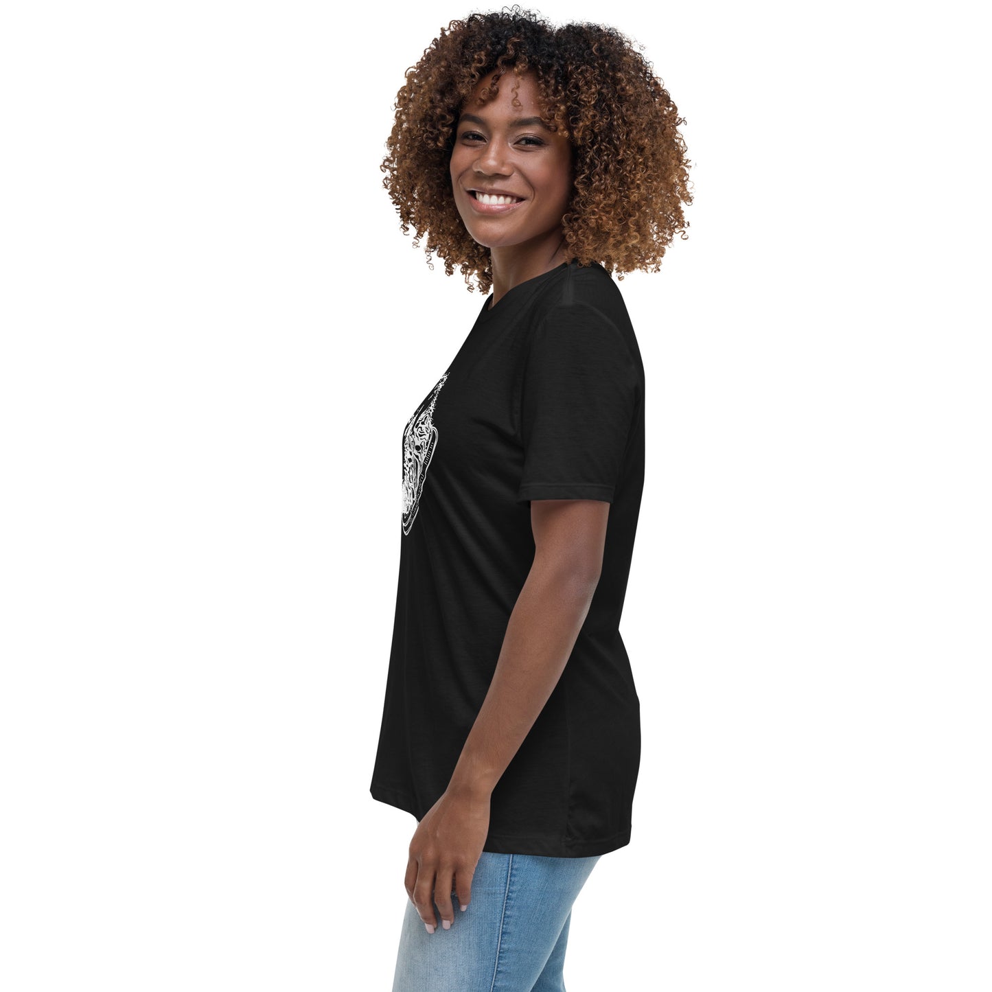 The Good Shepherd Women's Relaxed T-Shirt W/White Print