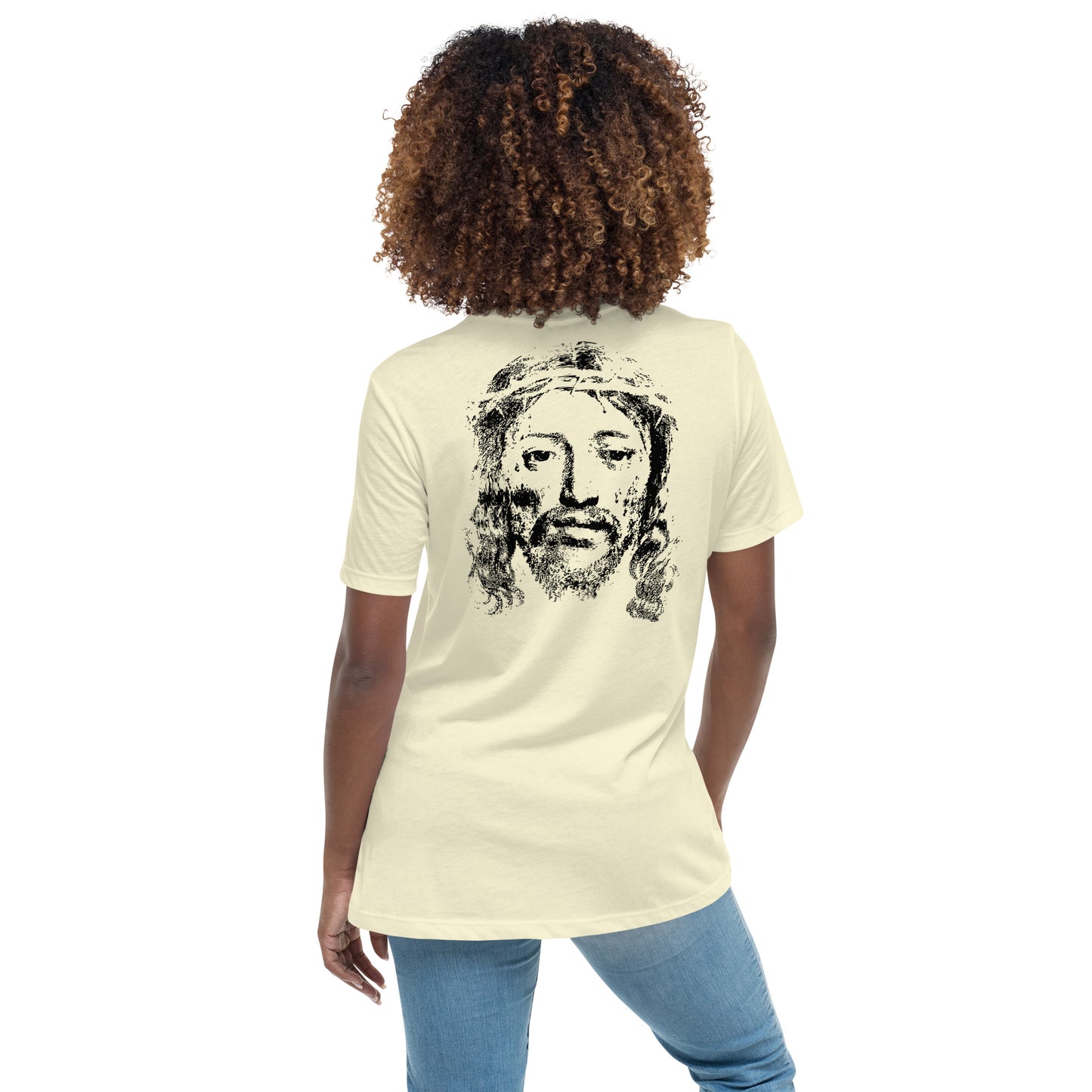 He's Got My Back Women's Relaxed T-Shirt W/Black Print