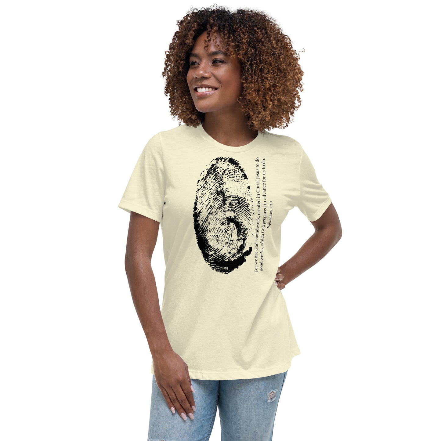 Fearfully And Wonderfully Made Women's Relaxed T-Shirt W/Black Print