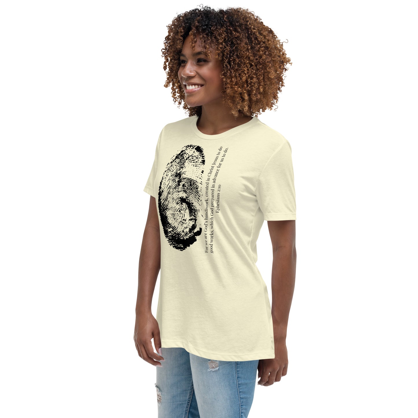 Fearfully And Wonderfully Made Women's Relaxed T-Shirt W/Black Print