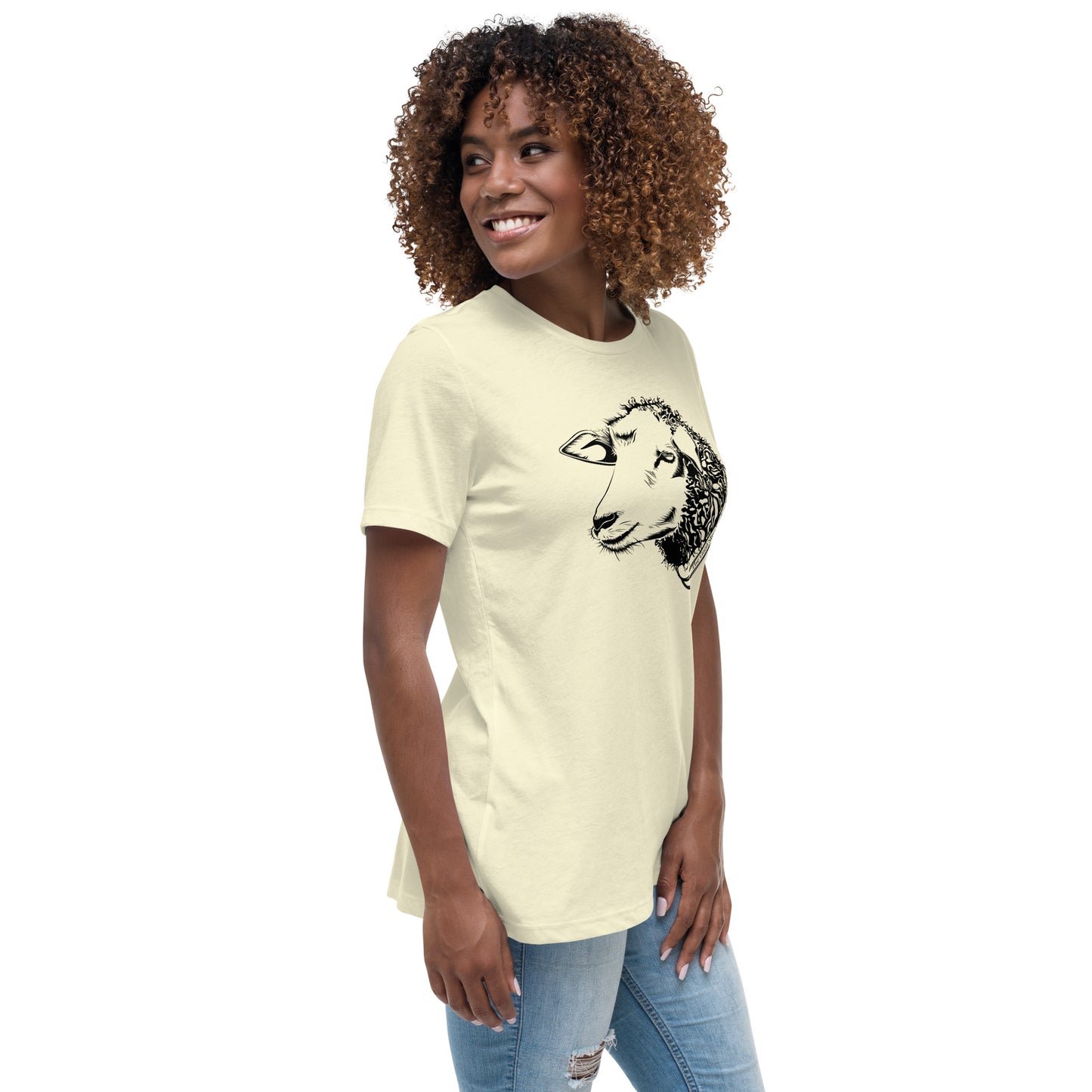 The Good Shepherd Women's Relaxed T-Shirt W/Black Print