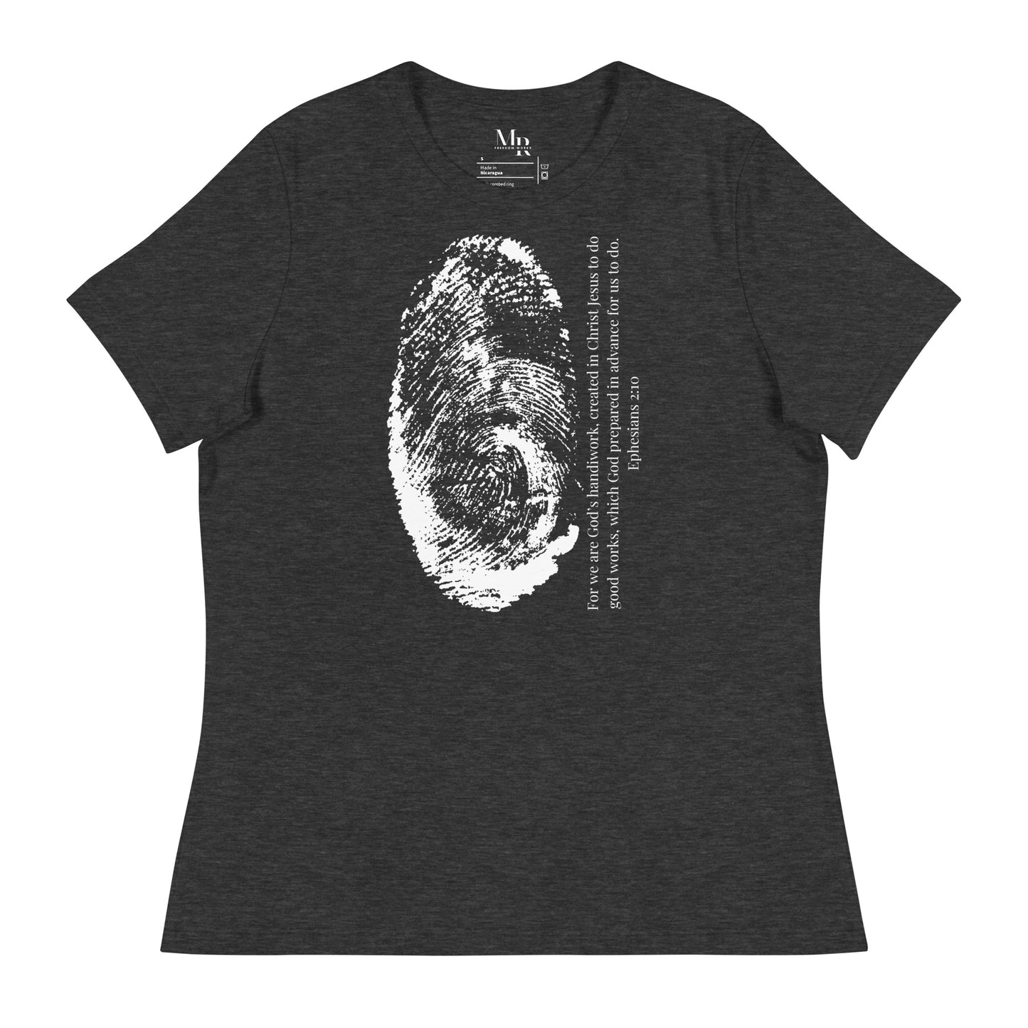 Fearfully And Wonderfully Made Women's Relaxed T-Shirt W/White Print