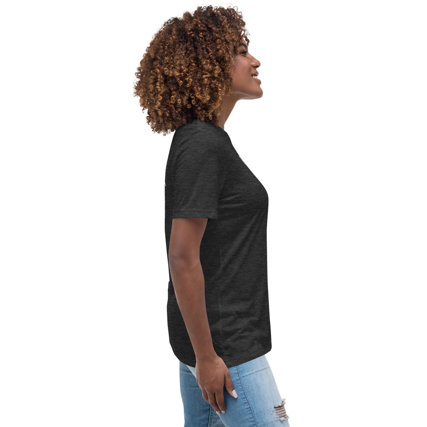 Romans 5:8 (He Still Loves You) Women's Relaxed T-Shirt W/ White Print