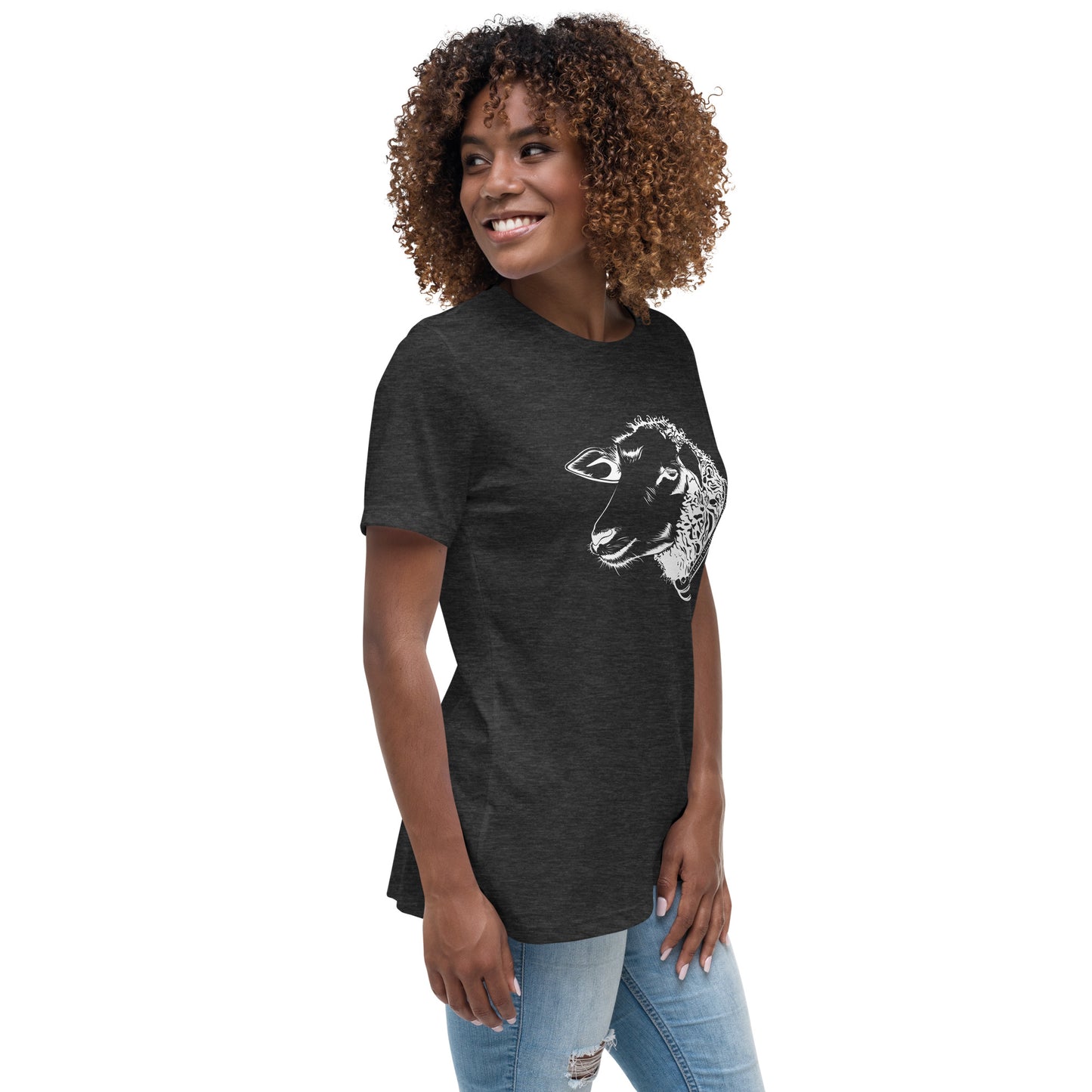 The Good Shepherd Women's Relaxed T-Shirt W/White Print
