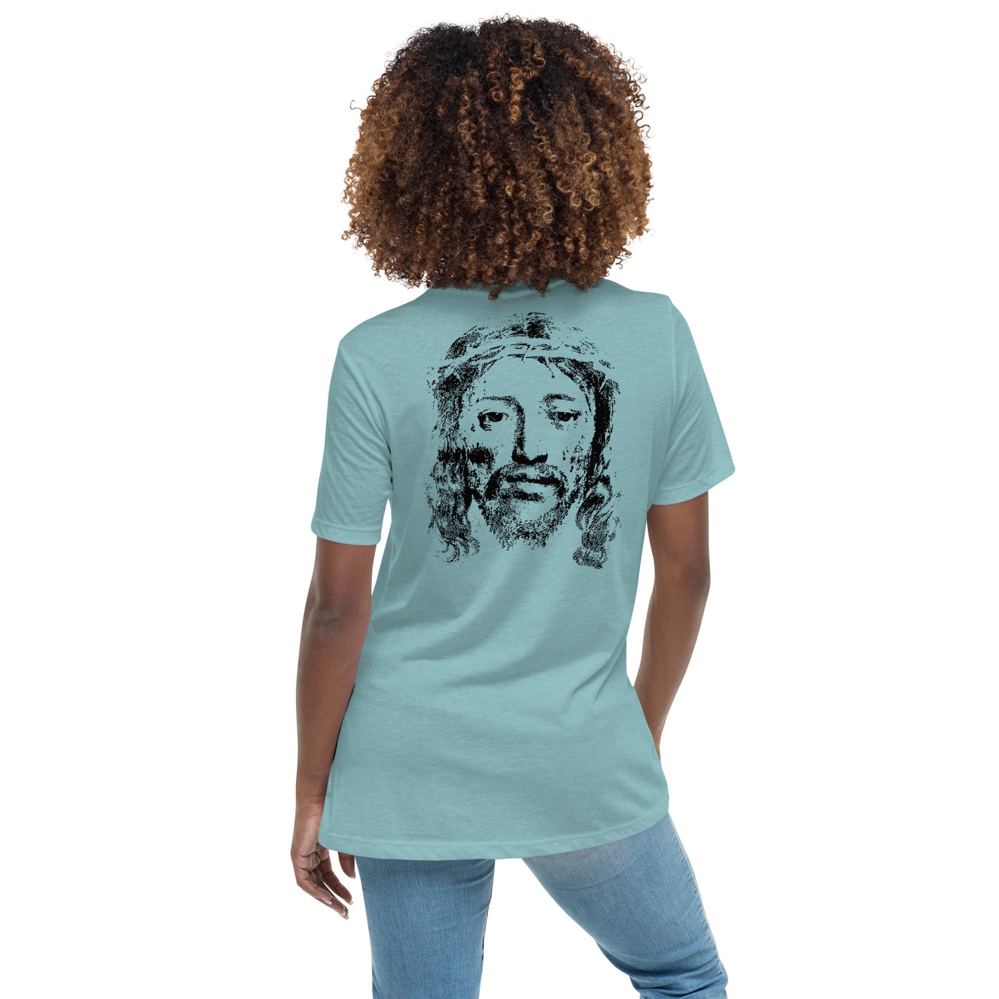 He's Got My Back Women's Relaxed T-Shirt W/Black Print