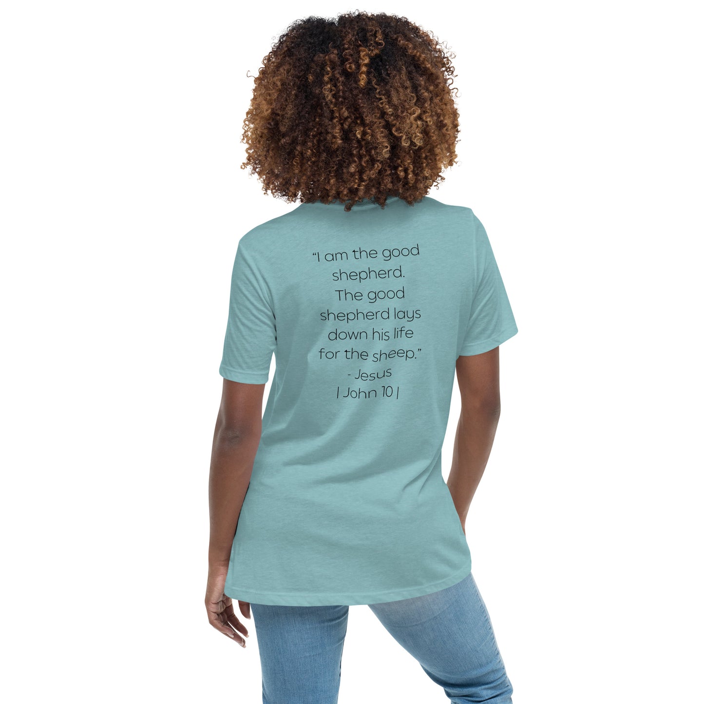 The Good Shepherd Women's Relaxed T-Shirt W/Black Print