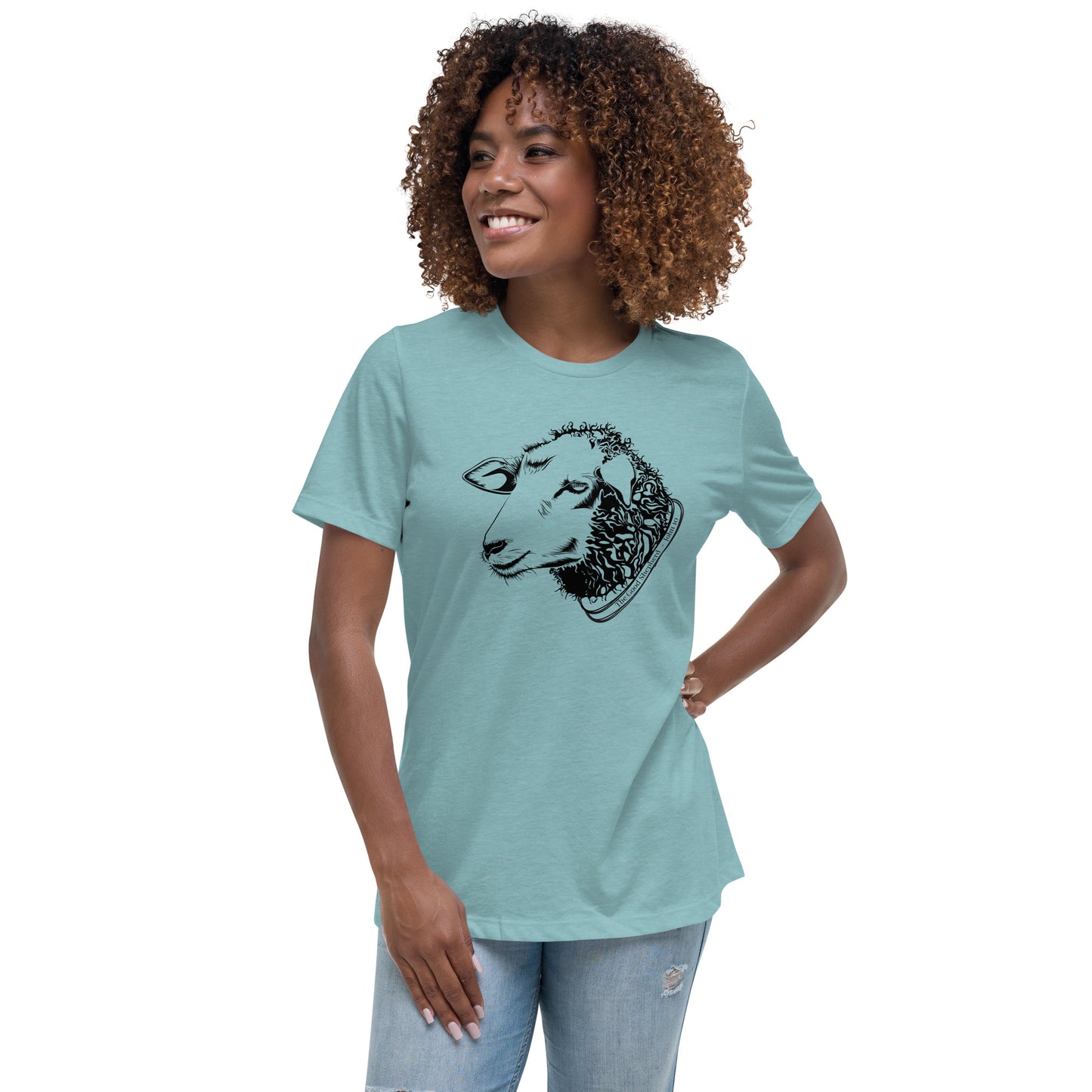 The Good Shepherd Women's Relaxed T-Shirt W/Black Print