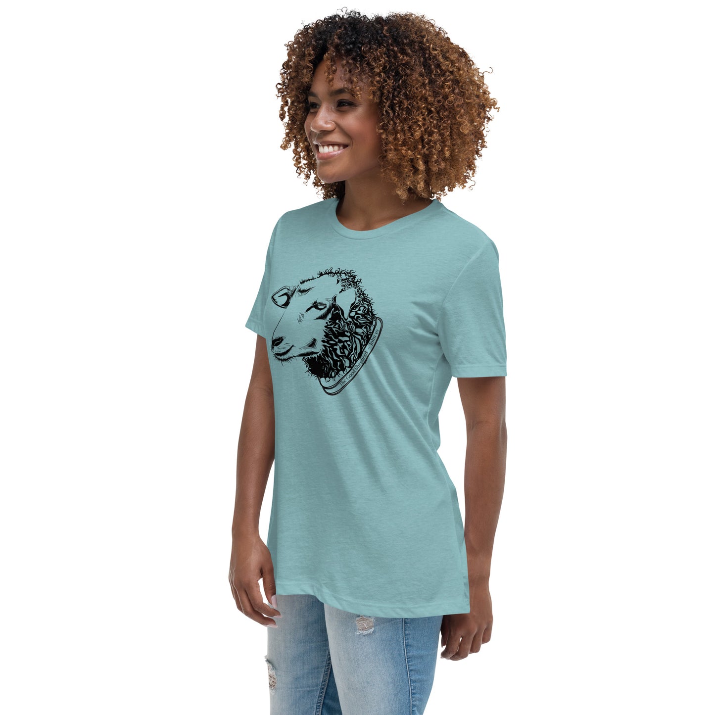 The Good Shepherd Women's Relaxed T-Shirt W/Black Print