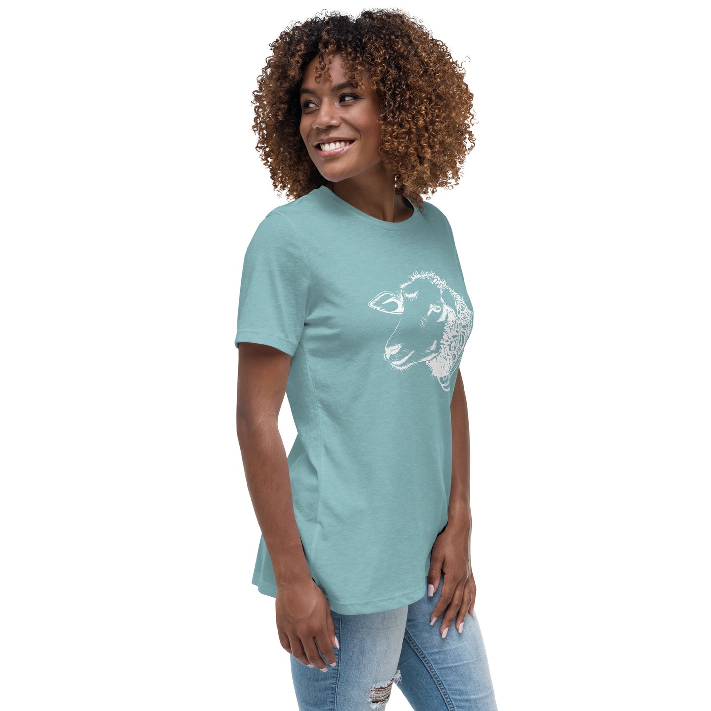 The Good Shepherd Women's Relaxed T-Shirt W/White Print
