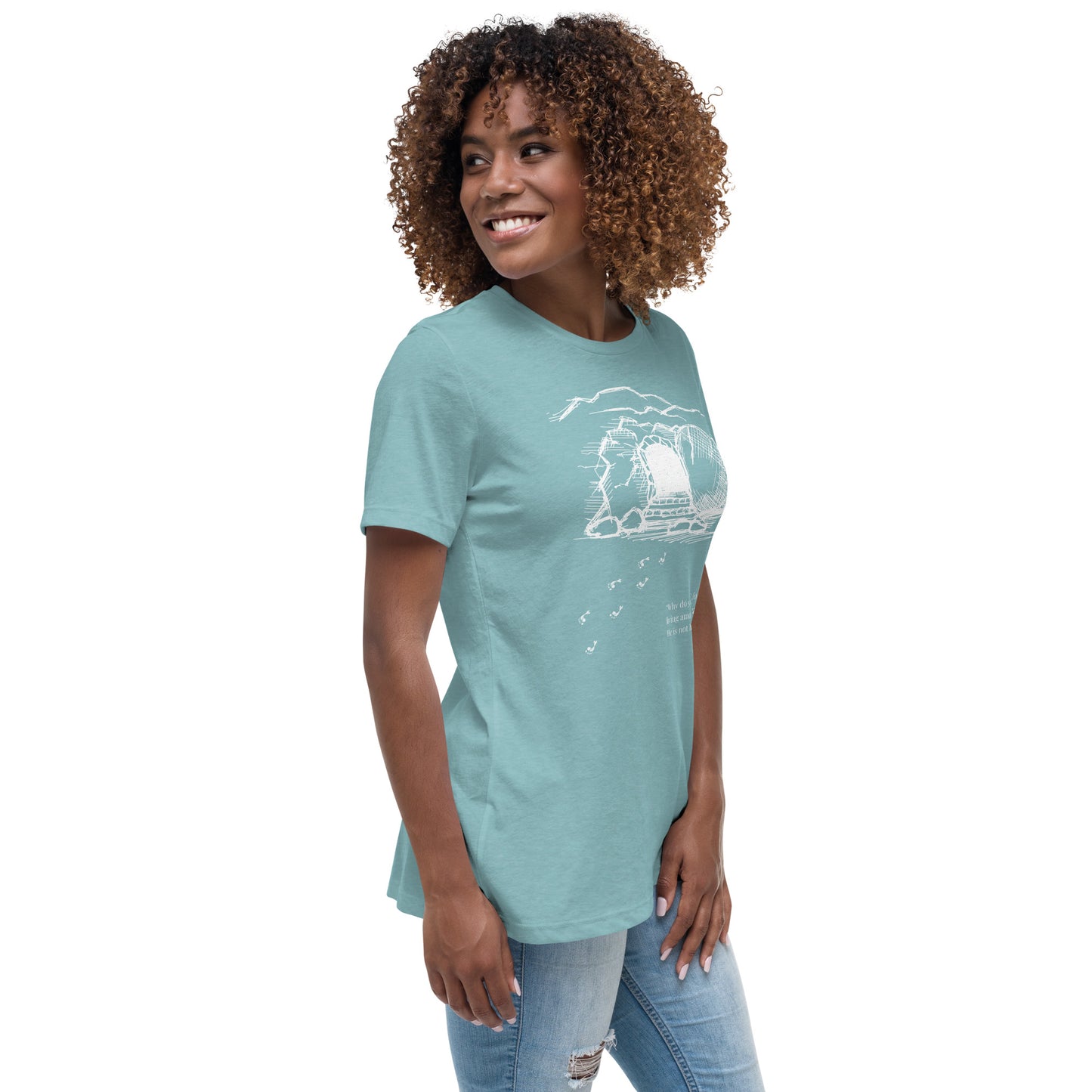 He Is Risen Women's Relaxed T-Shirt W/White Print