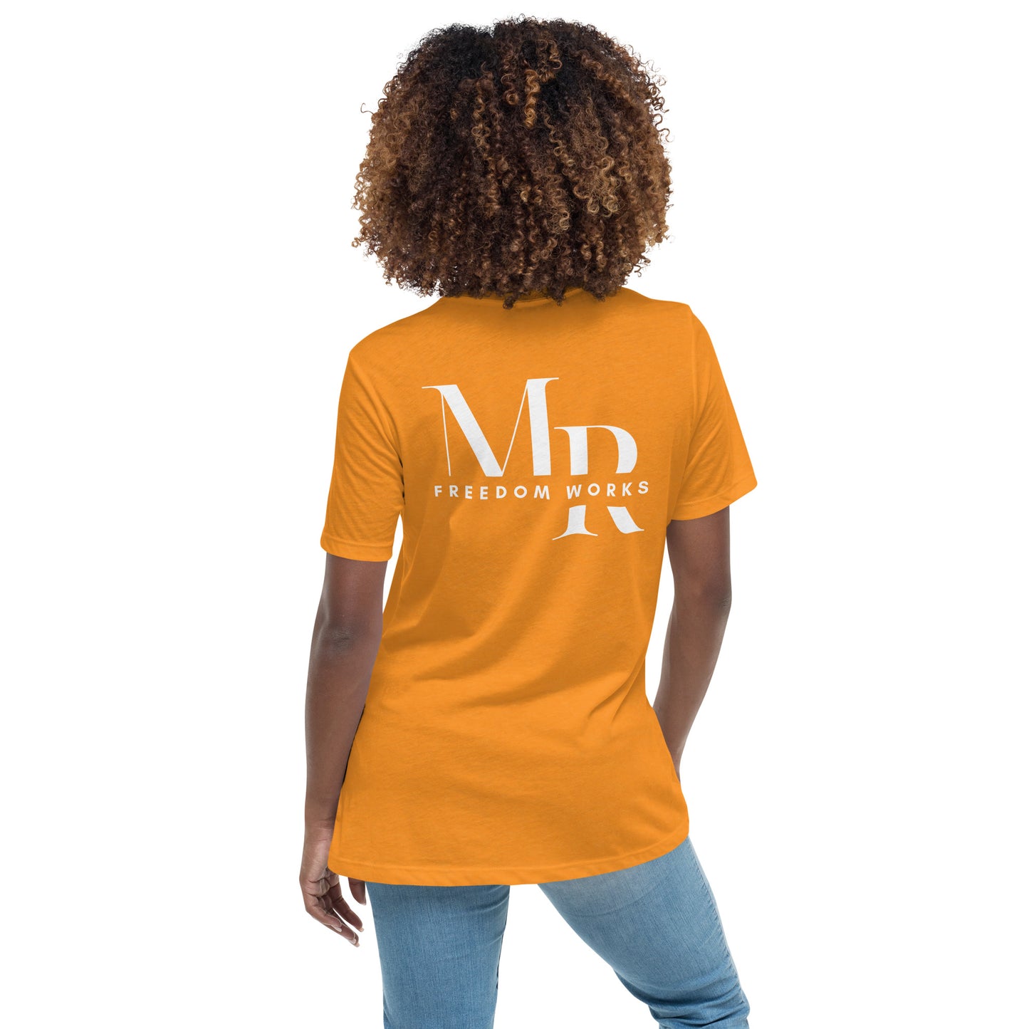 Heart Beats In Time Women's Relaxed T-Shirt W/White Print