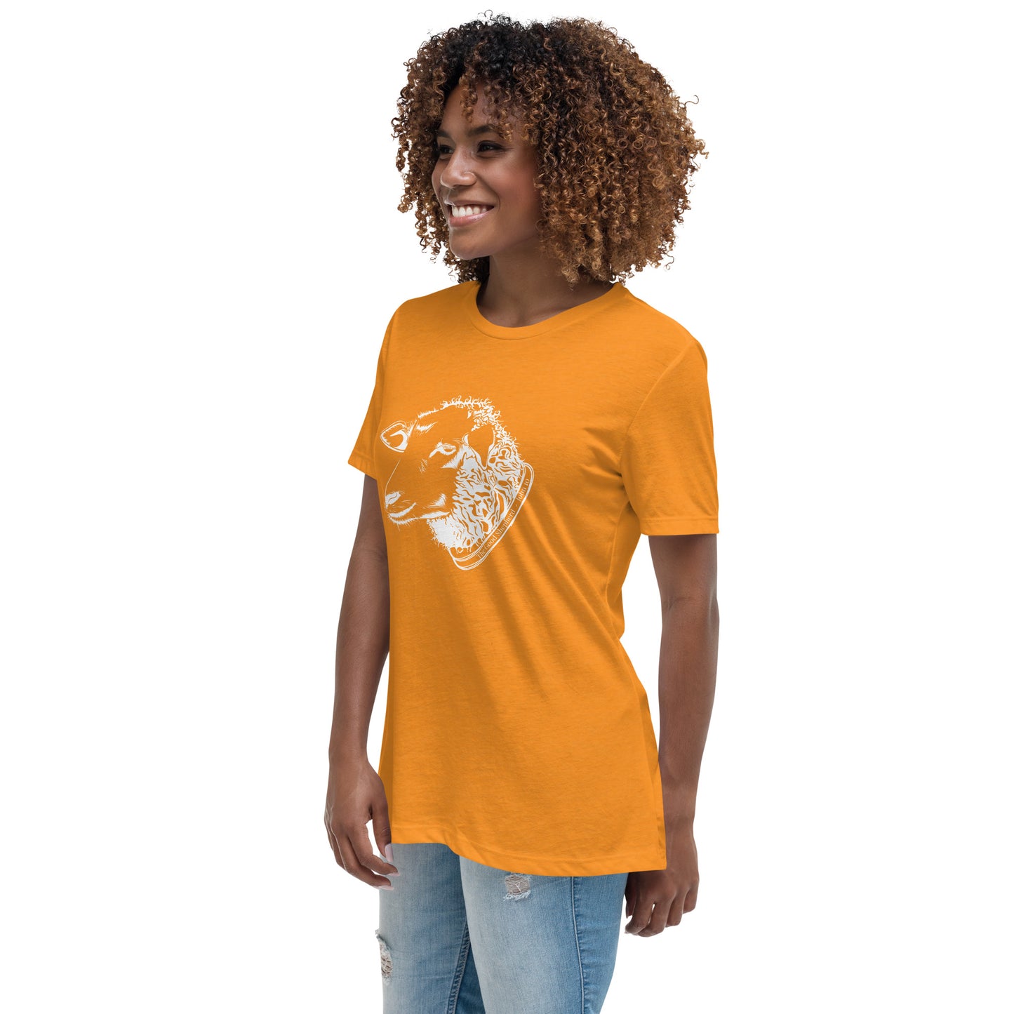 The Good Shepherd Women's Relaxed T-Shirt W/White Print