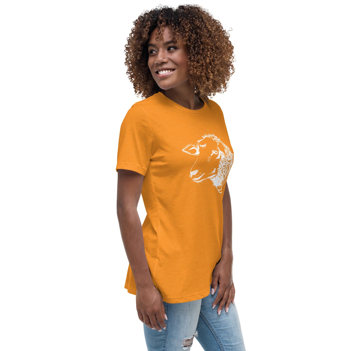 The Good Shepherd Women's Relaxed T-Shirt W/White Print