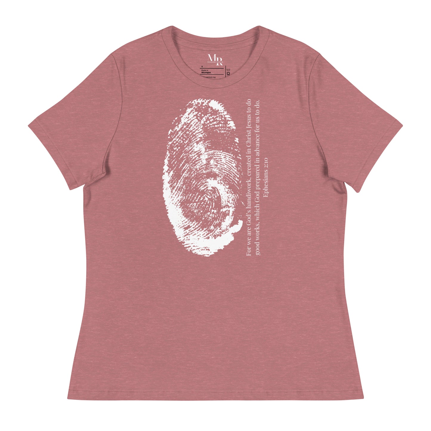 Fearfully And Wonderfully Made Women's Relaxed T-Shirt W/White Print