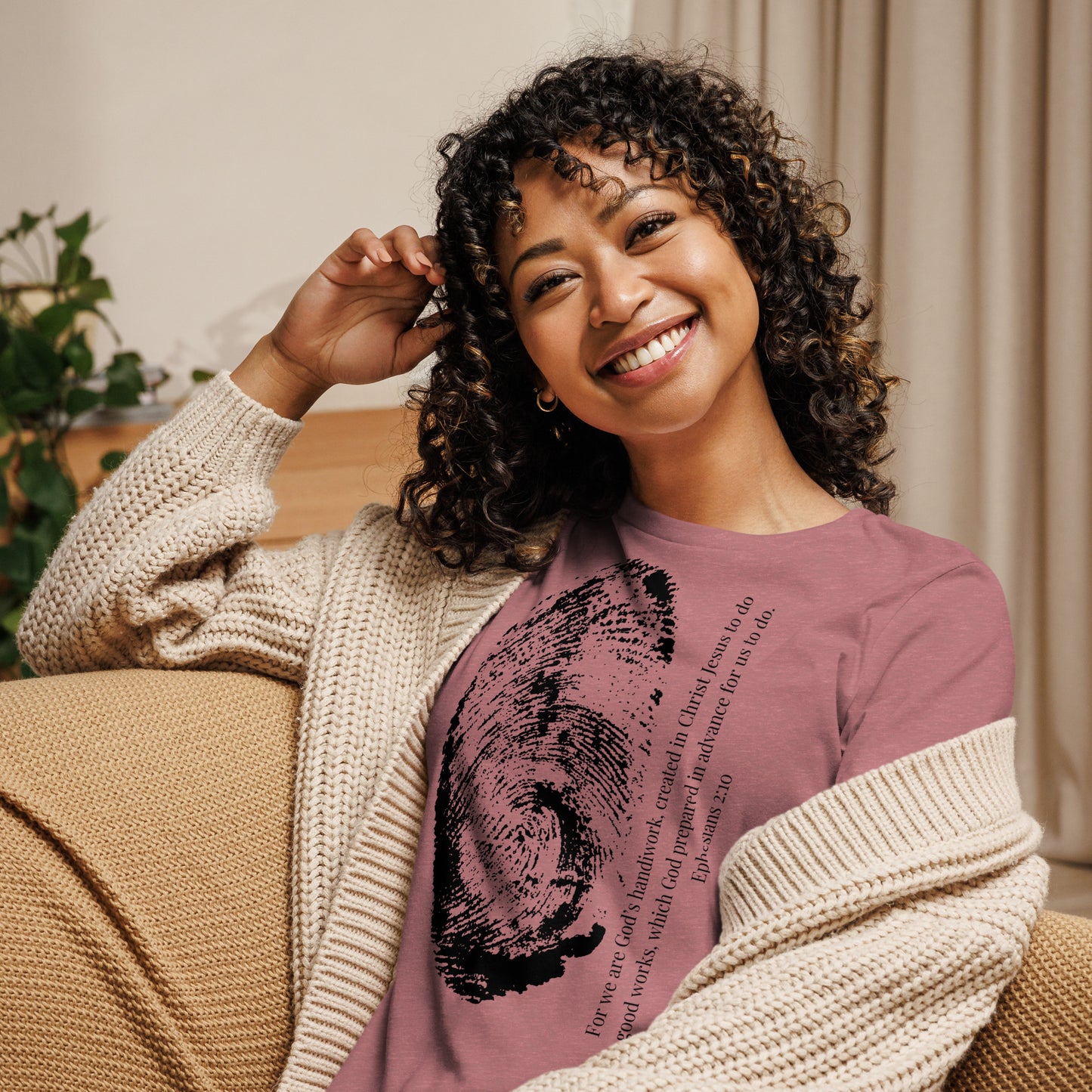 Fearfully And Wonderfully Made Women's Relaxed T-Shirt W/Black Print
