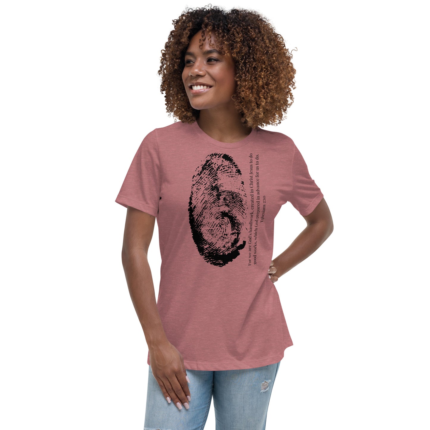 Fearfully And Wonderfully Made Women's Relaxed T-Shirt W/Black Print