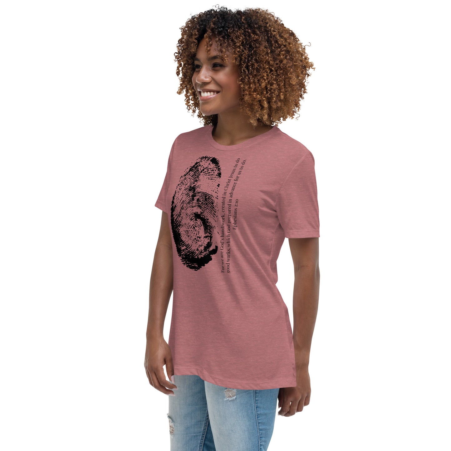 Fearfully And Wonderfully Made Women's Relaxed T-Shirt W/Black Print