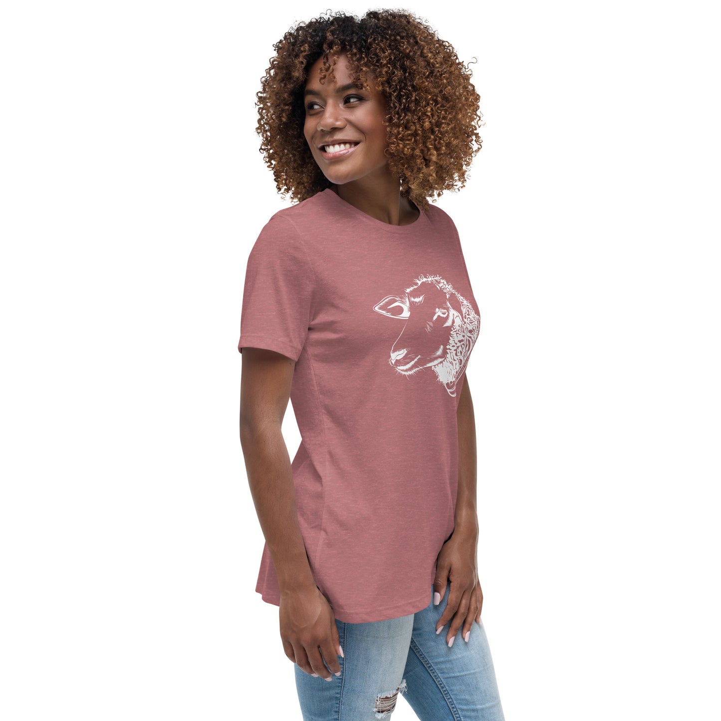 The Good Shepherd Women's Relaxed T-Shirt W/White Print