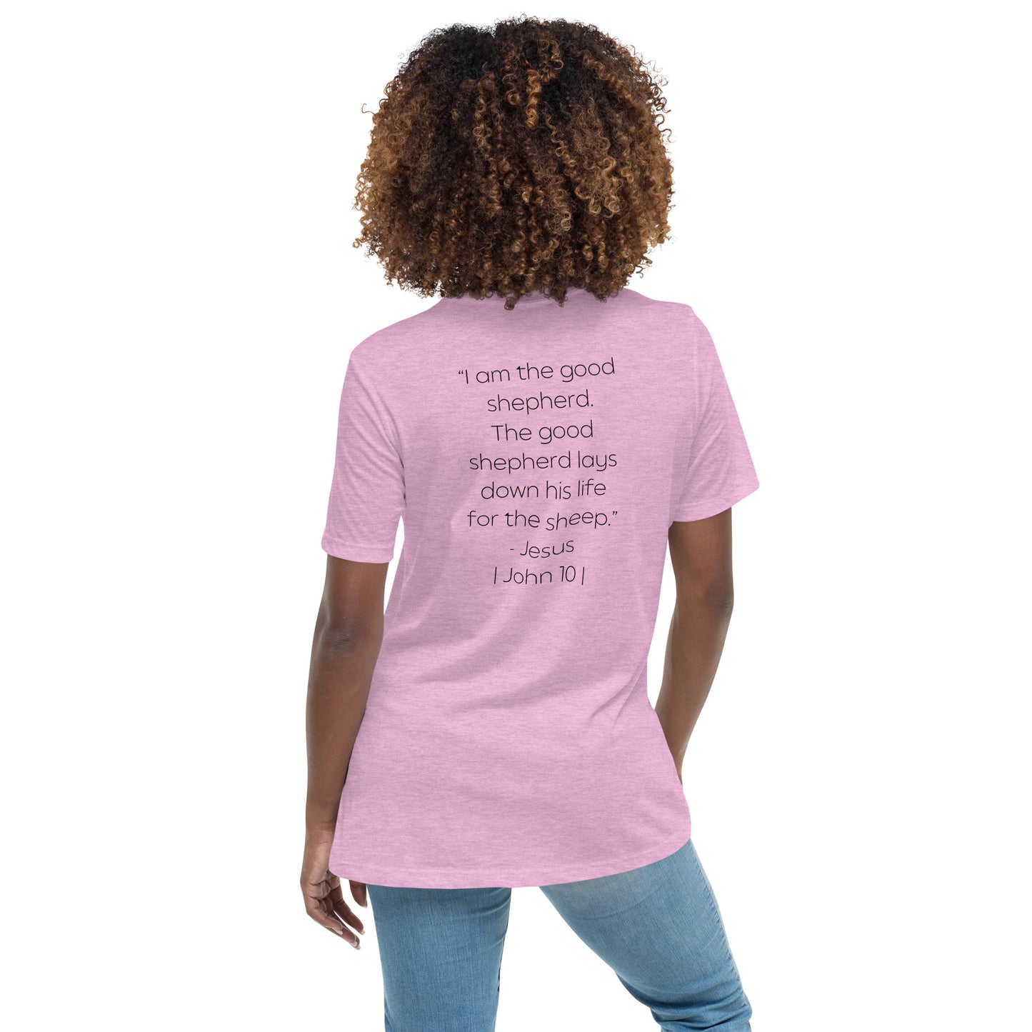 The Good Shepherd Women's Relaxed T-Shirt W/Black Print