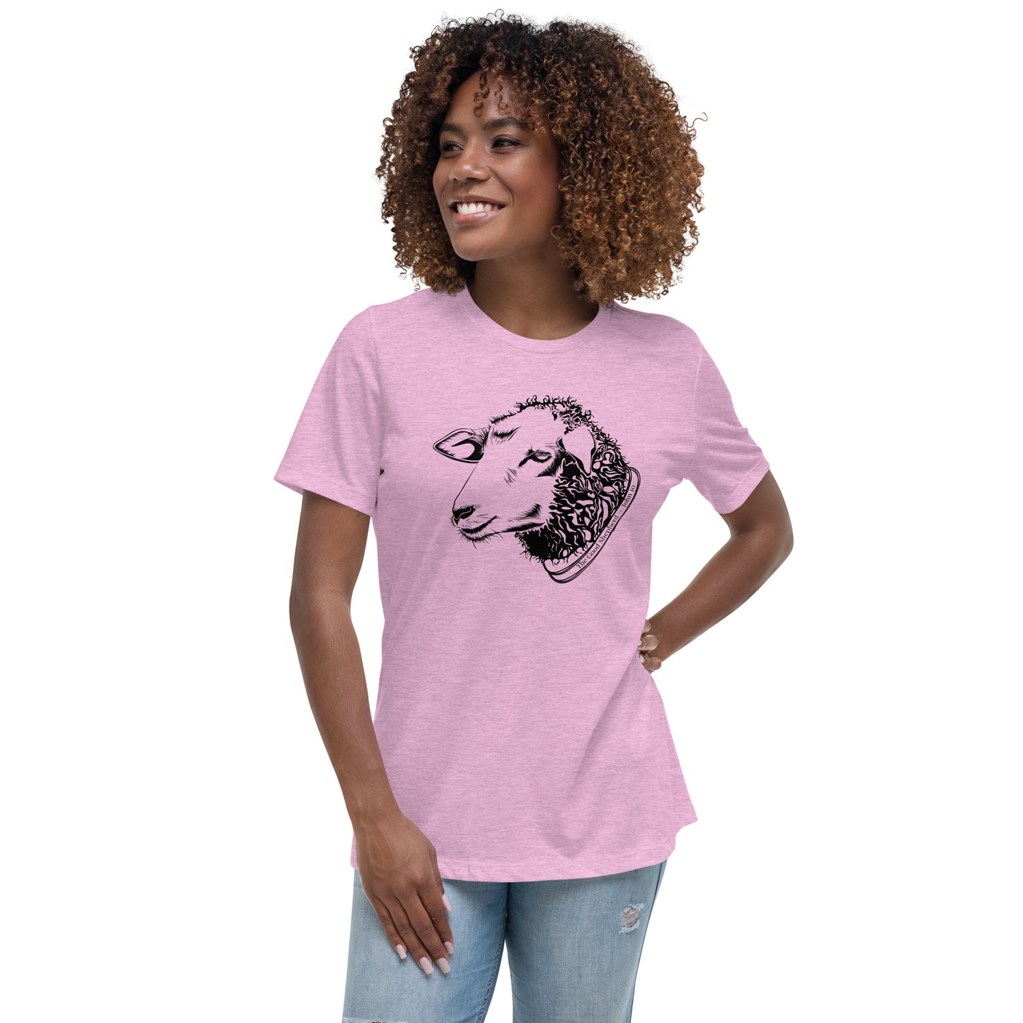 The Good Shepherd Women's Relaxed T-Shirt W/Black Print