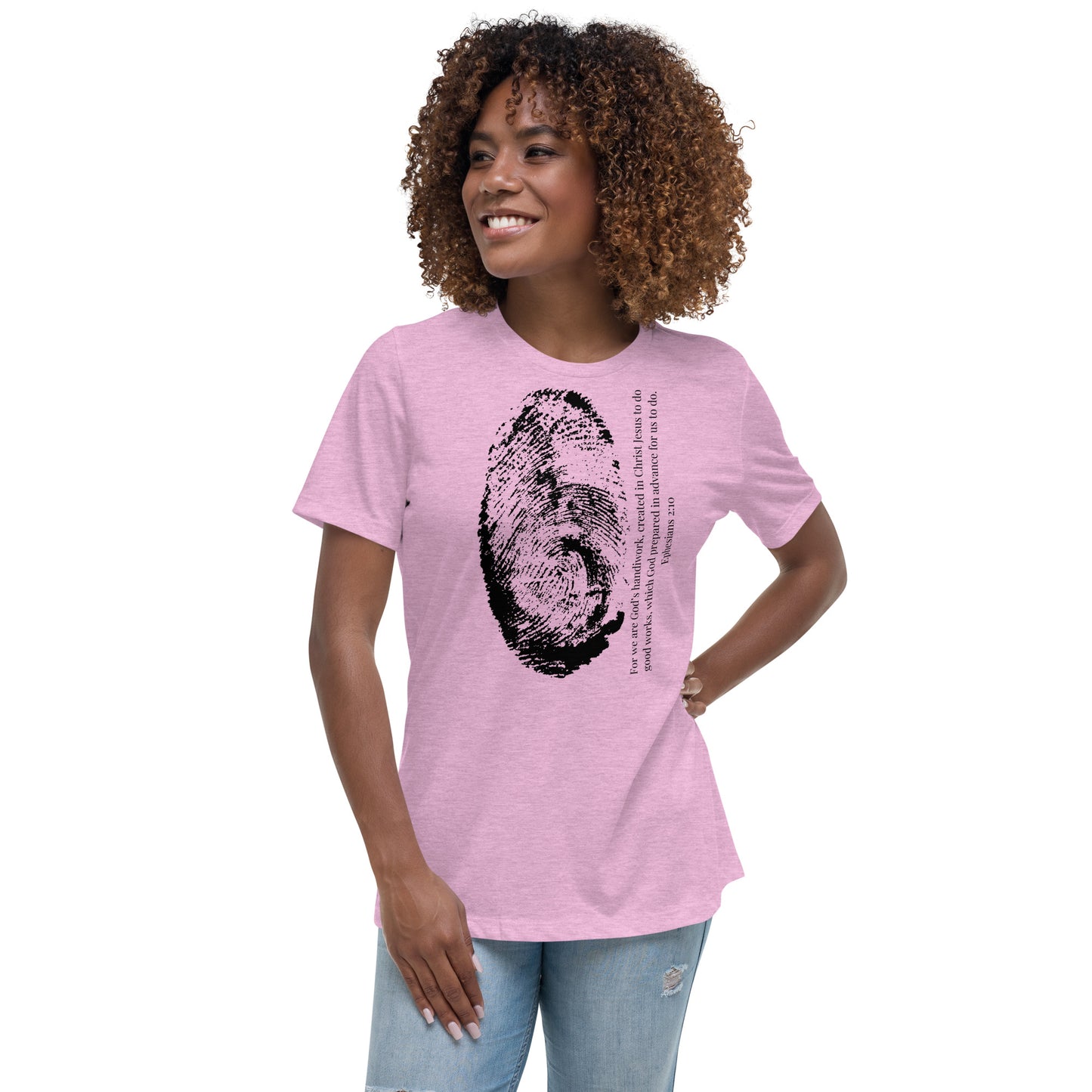 Fearfully And Wonderfully Made Women's Relaxed T-Shirt W/Black Print