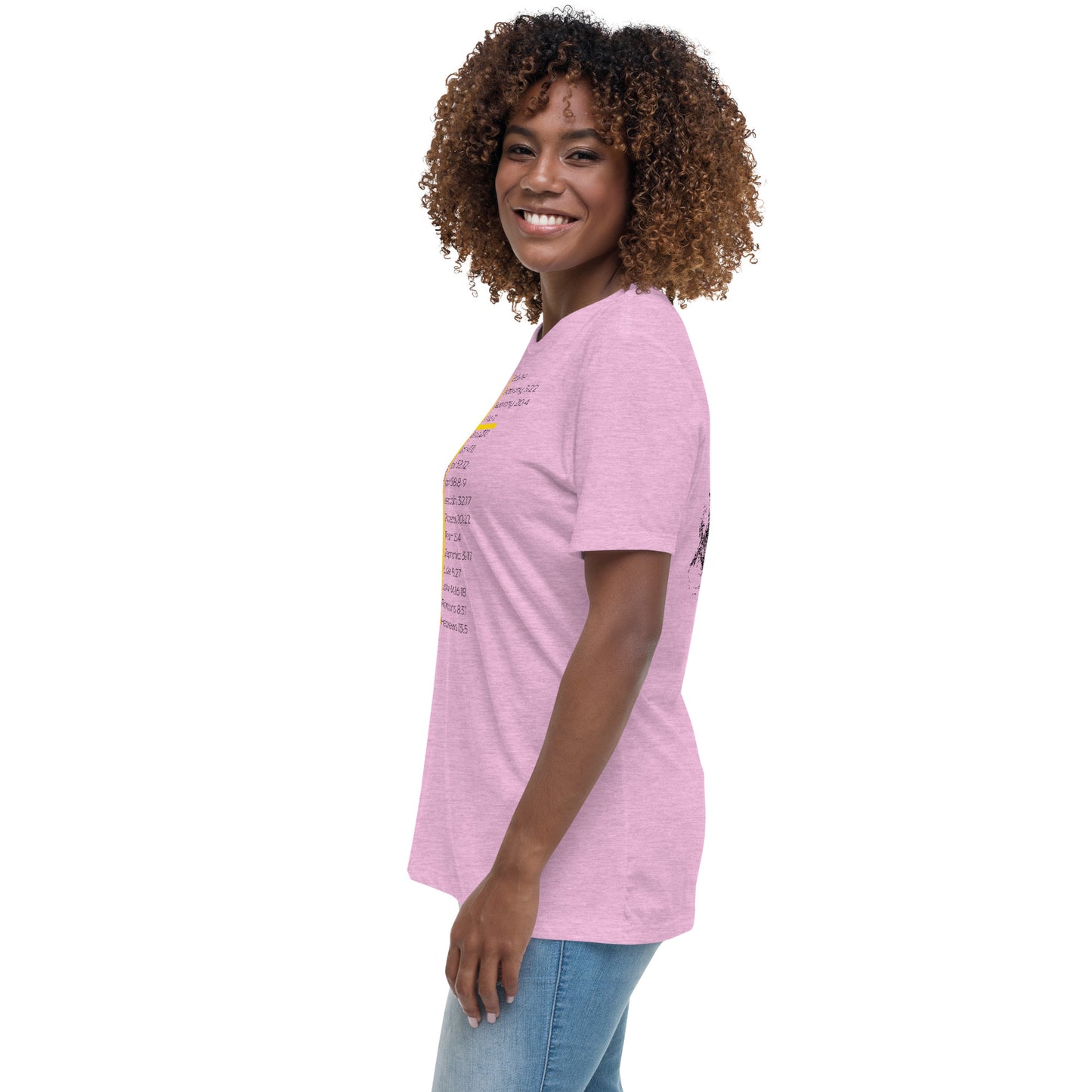 He's Got My Back Women's Relaxed T-Shirt W/Black Print