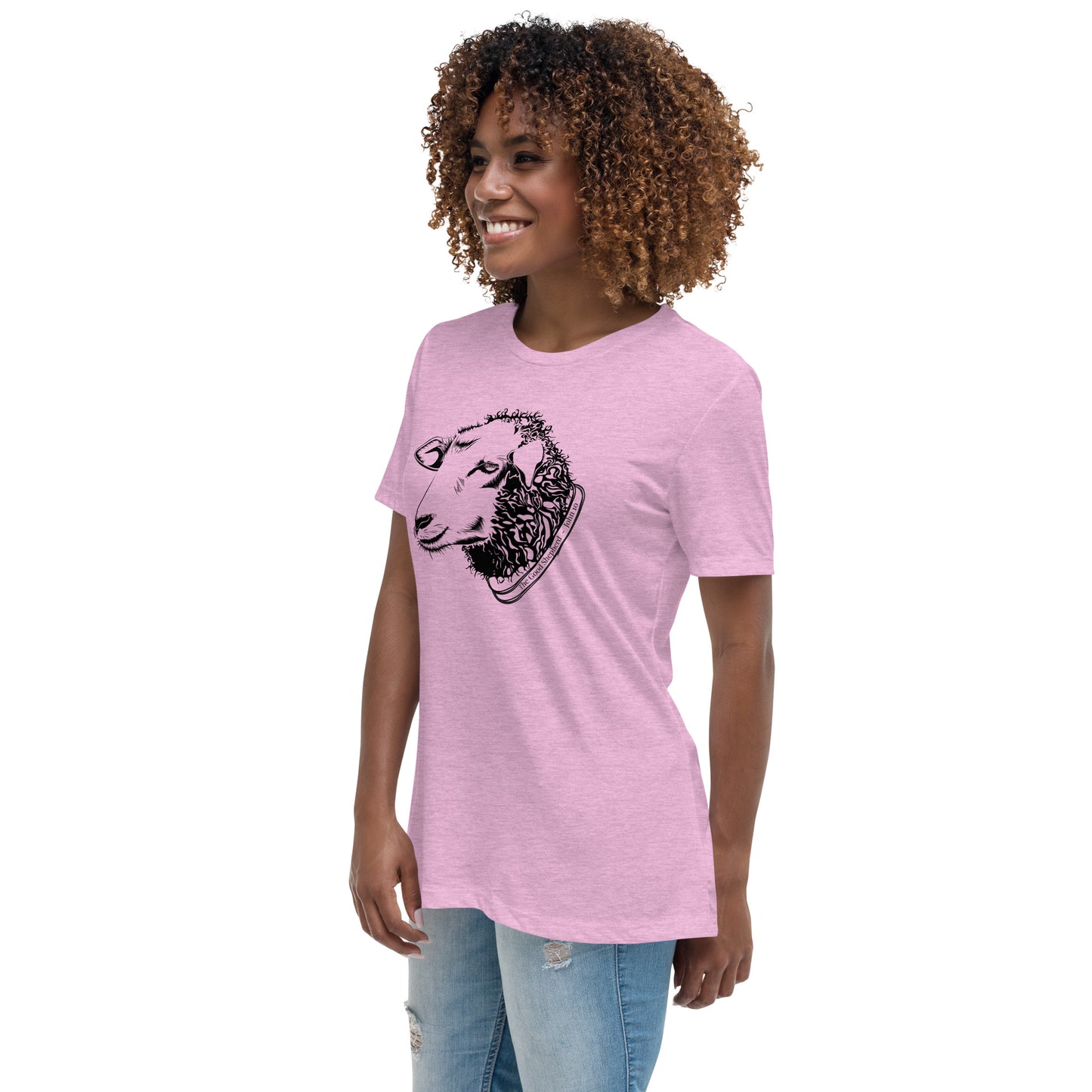 The Good Shepherd Women's Relaxed T-Shirt W/Black Print
