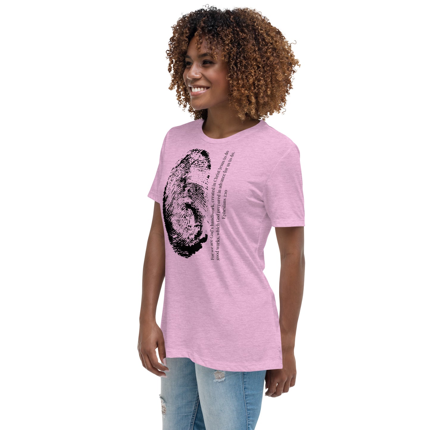 Fearfully And Wonderfully Made Women's Relaxed T-Shirt W/Black Print