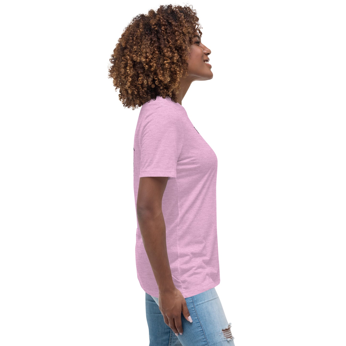 Romans 5:8 (He Still Loves You) Women's Relaxed T-Shirt W/ Black Print