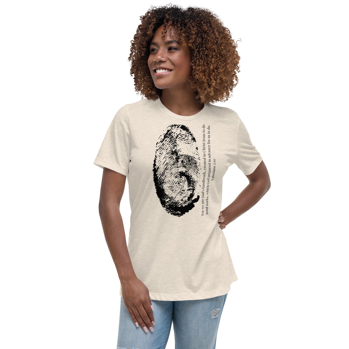 Fearfully And Wonderfully Made Women's Relaxed T-Shirt W/Black Print