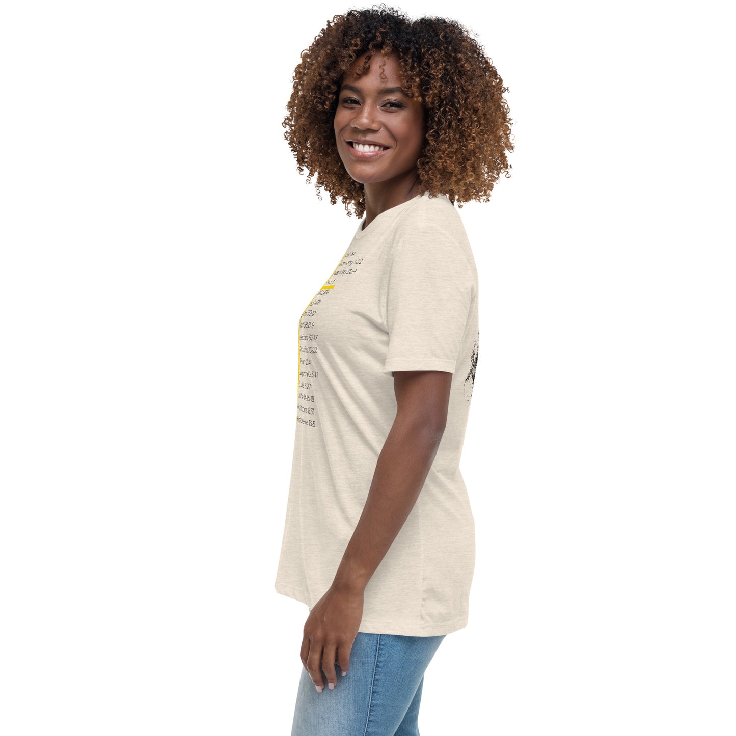 He's Got My Back Women's Relaxed T-Shirt W/Black Print