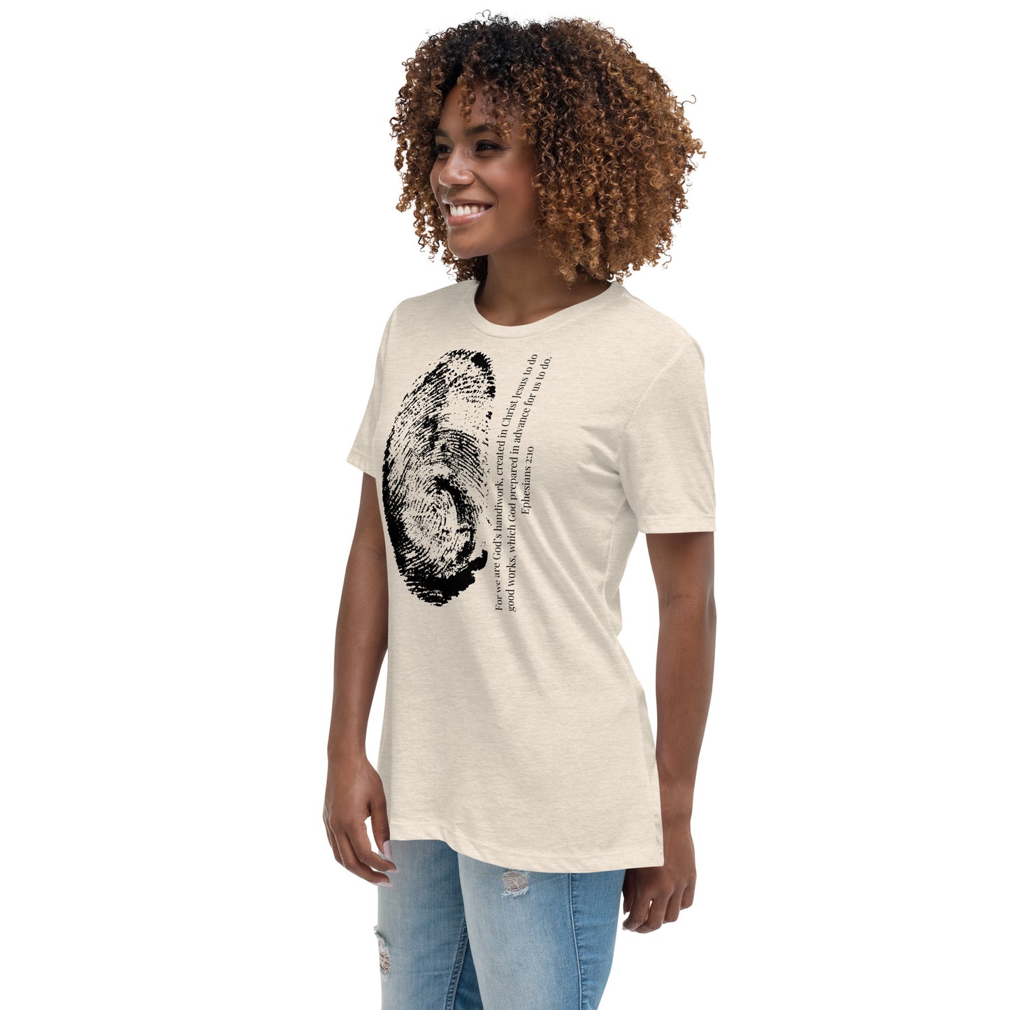 Fearfully And Wonderfully Made Women's Relaxed T-Shirt W/Black Print