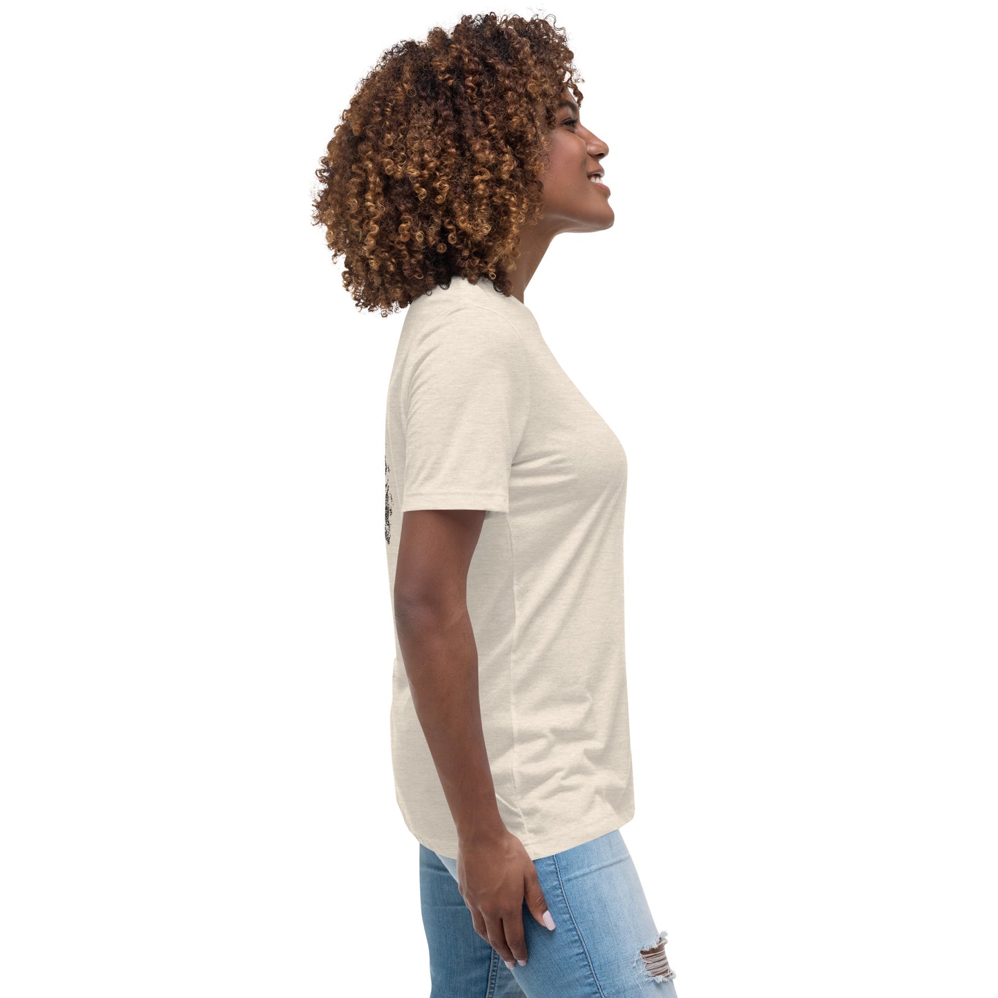 He's Got My Back Women's Relaxed T-Shirt W/Black Print