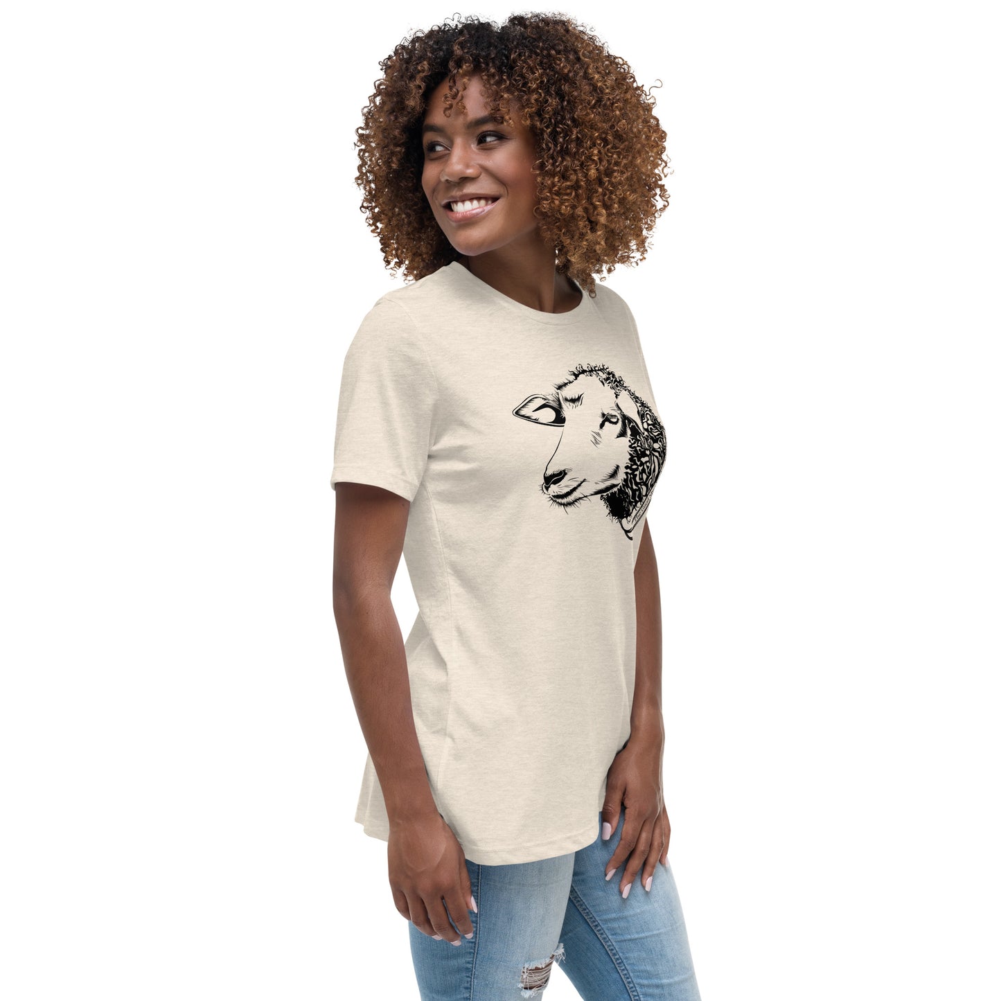 The Good Shepherd Women's Relaxed T-Shirt W/Black Print