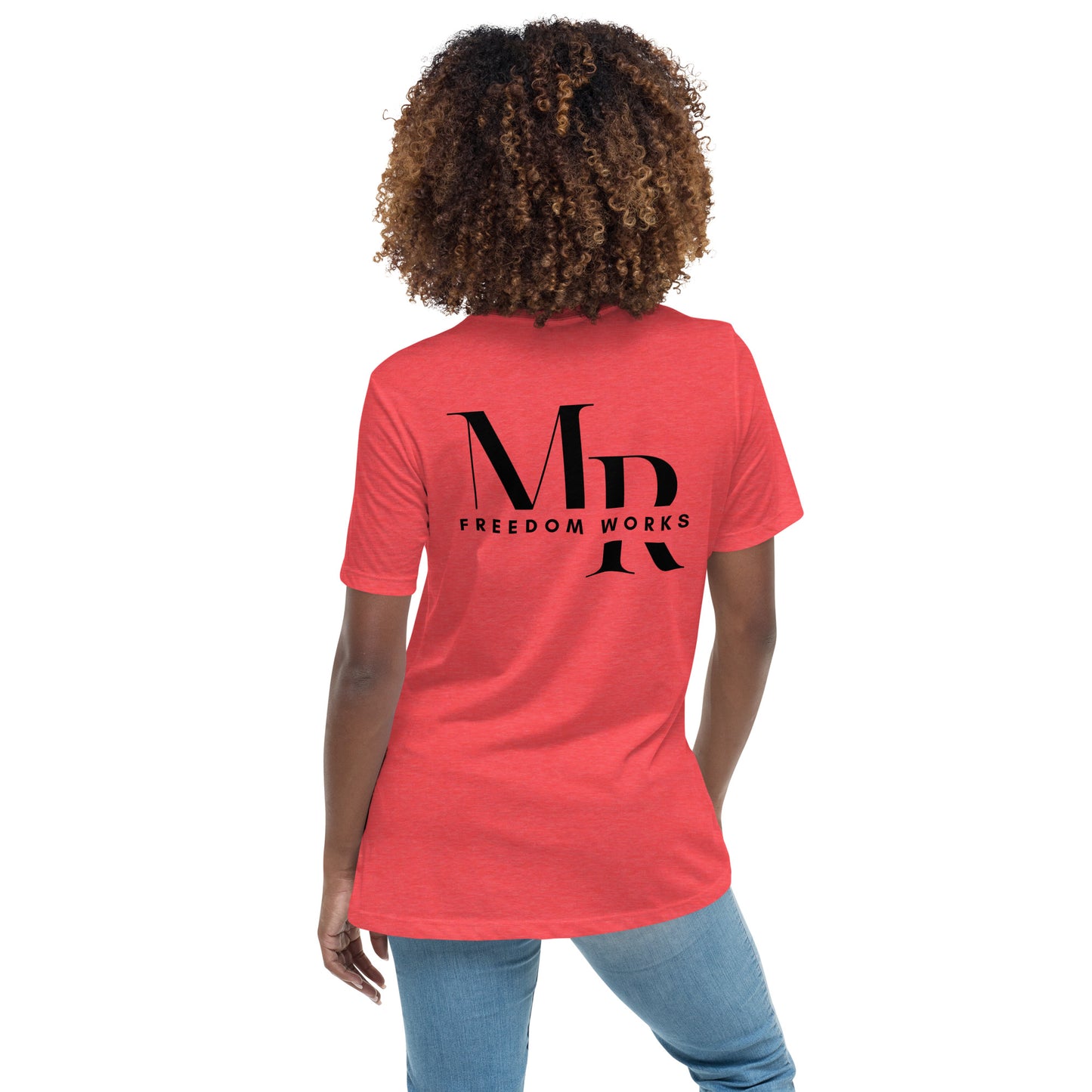 Heart Beats In Time Women's Relaxed T-Shirt W/Black Print